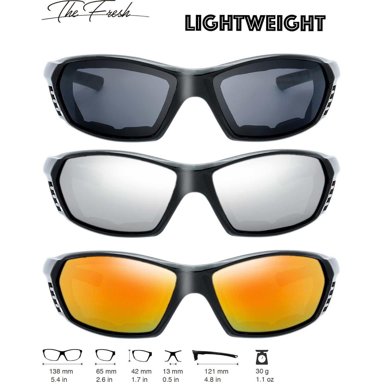 Gafas de Motocicleta The Fresh con Lentes UV400 - 3 Pares
