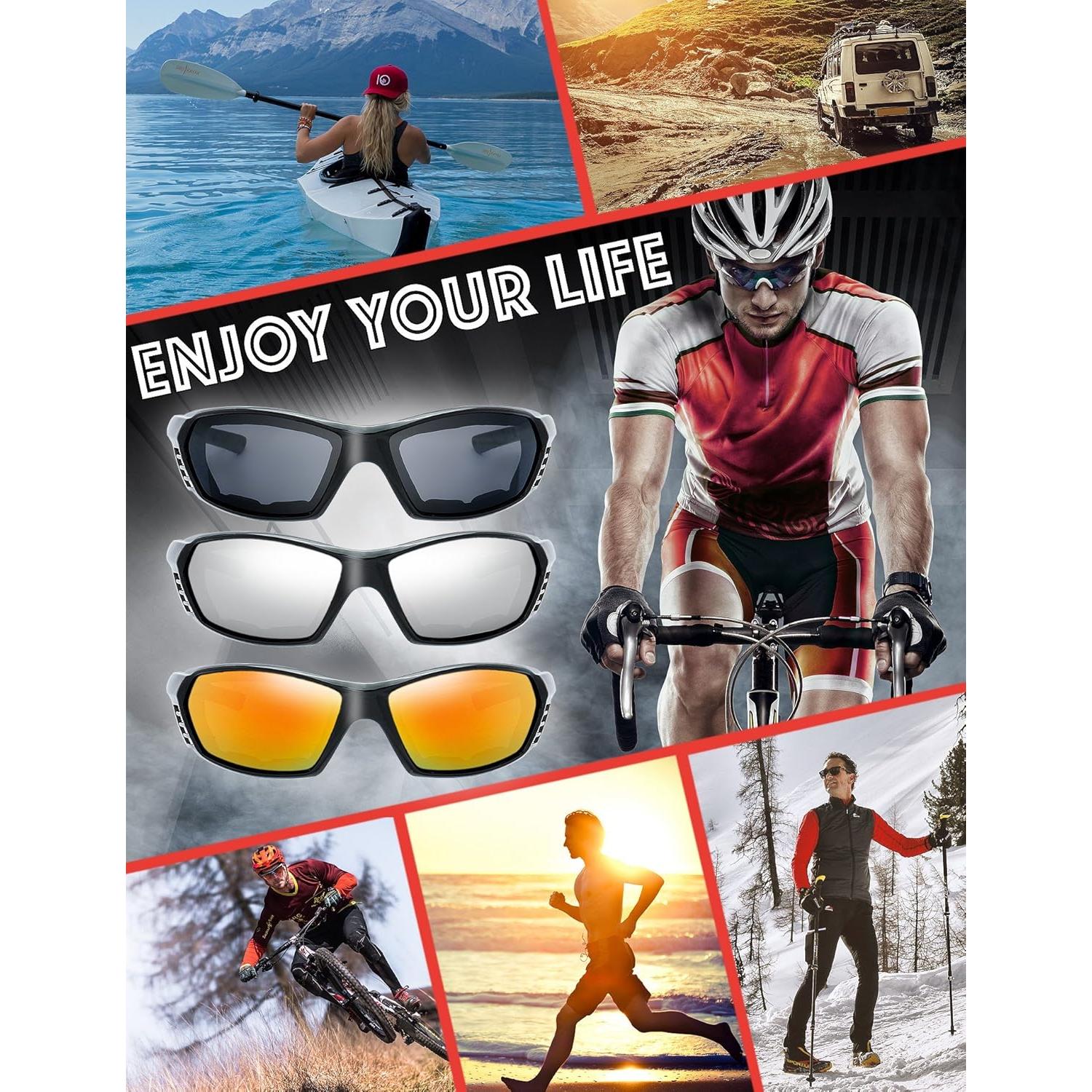 Gafas de Motocicleta The Fresh con Lentes UV400 - 3 Pares