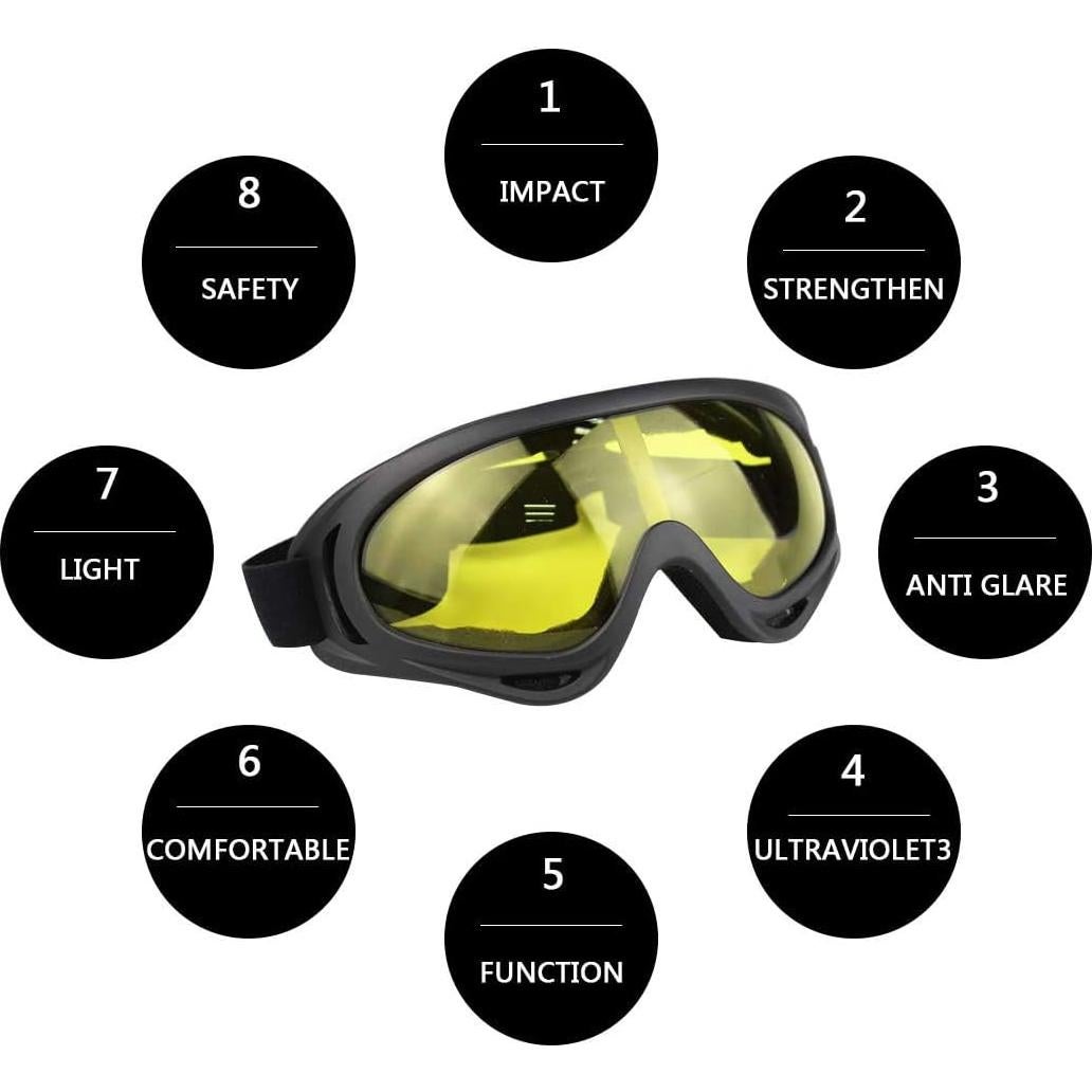 Gafas de Esquí AOUTACC UV400 4 Paquete Protección Impacto
