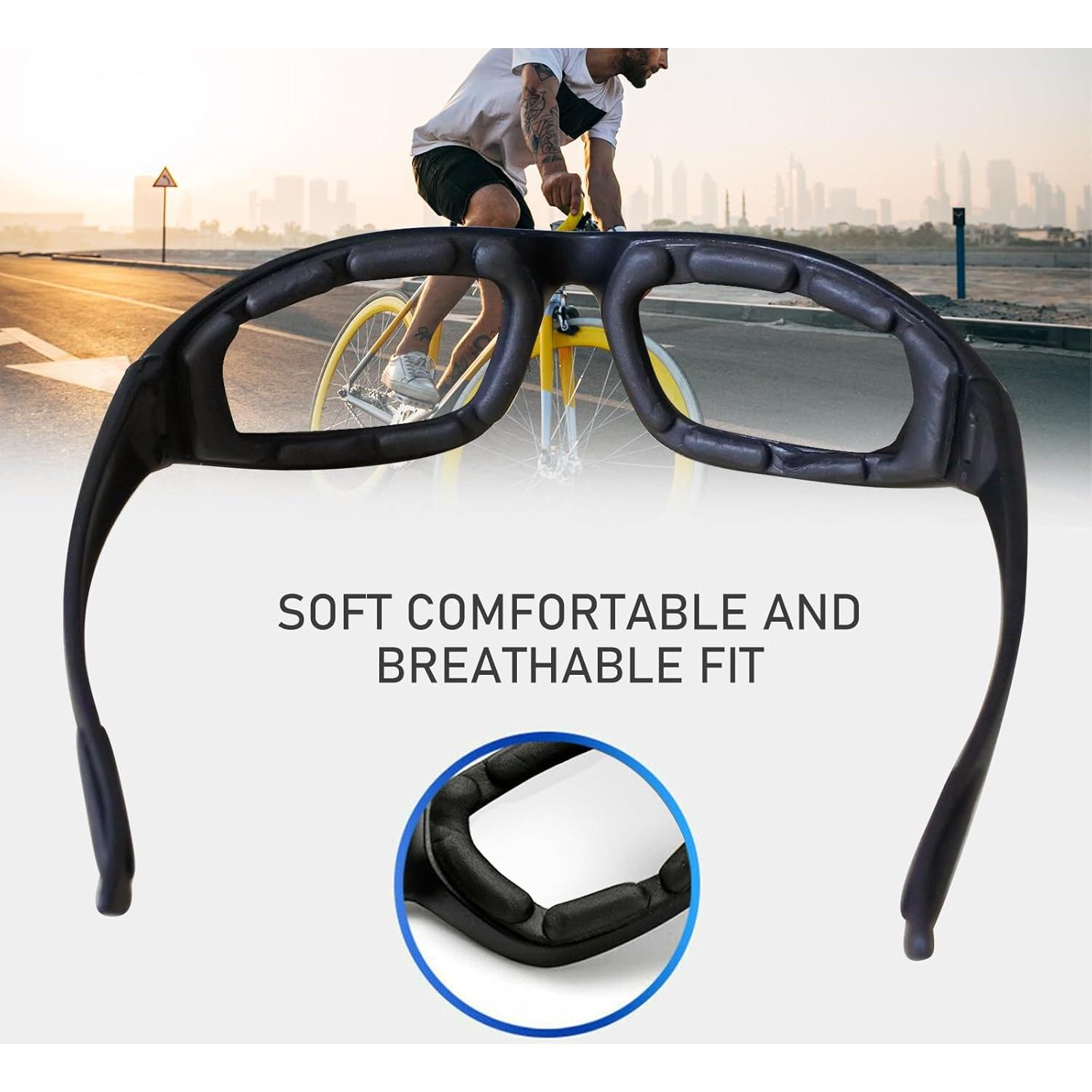 3 Pares de Gafas de Motocicleta UV Anti-Viento y Polvo