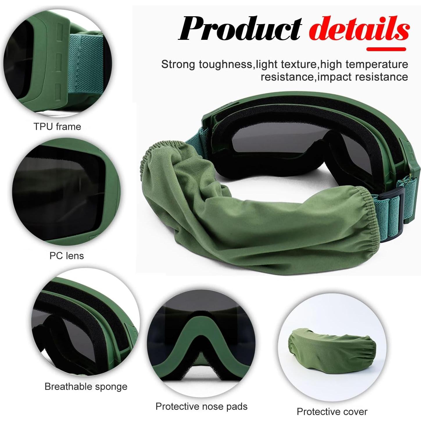 Gafas Tácticas SPOSUNE Anti Niebla con 3 Lentes Intercambiables