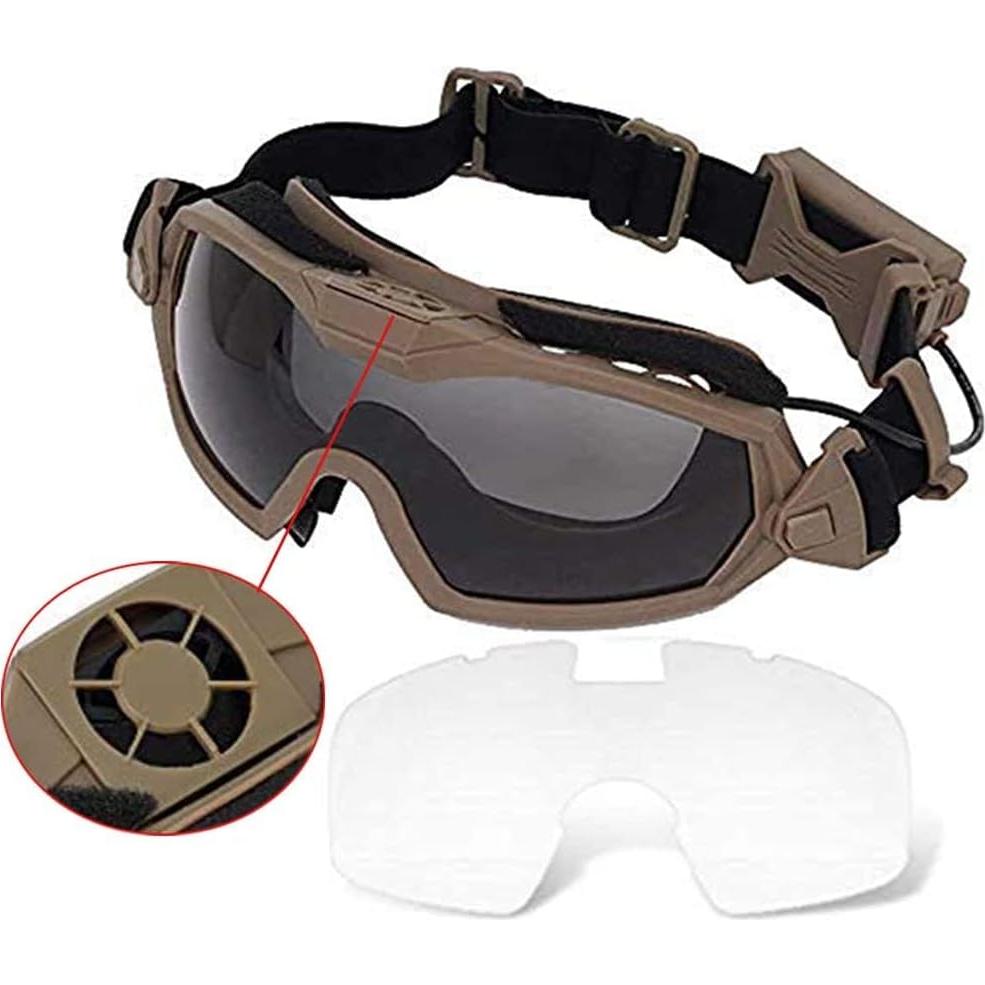 Gafas de Airsoft H World Shopping con Ventilador y Lentes Intercambiables