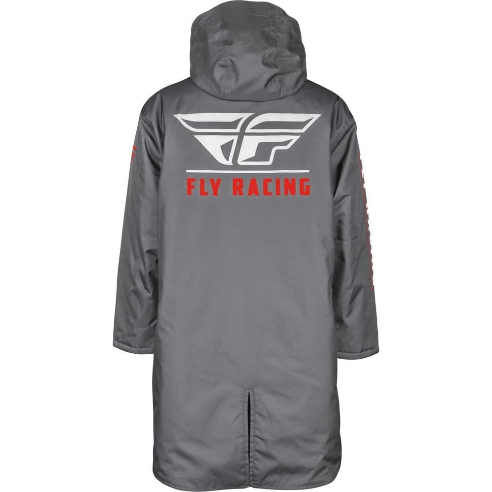 Abrigo de Pit Fly Racing Gris/Rojo Talla Única Impermeable