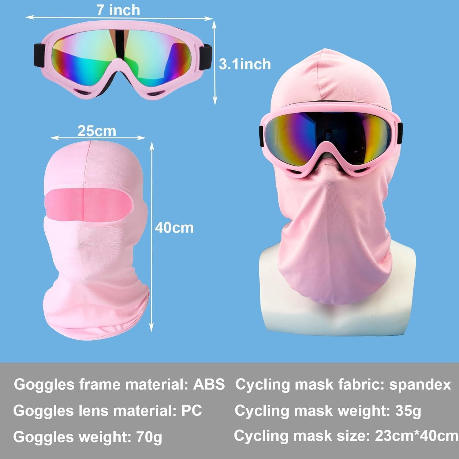 Gafas de Deporte LJDJ con Máscara Balaclava UV Unisex