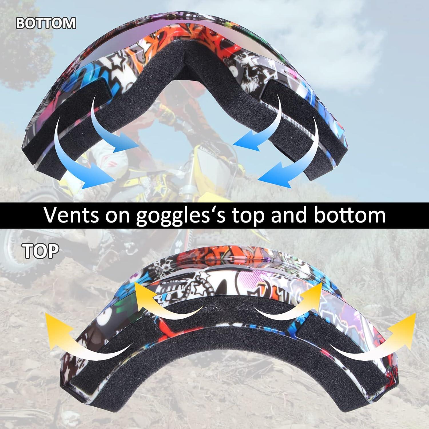Gafas de Motocross LMAVAG Graffiti UV400 Antideslizantes
