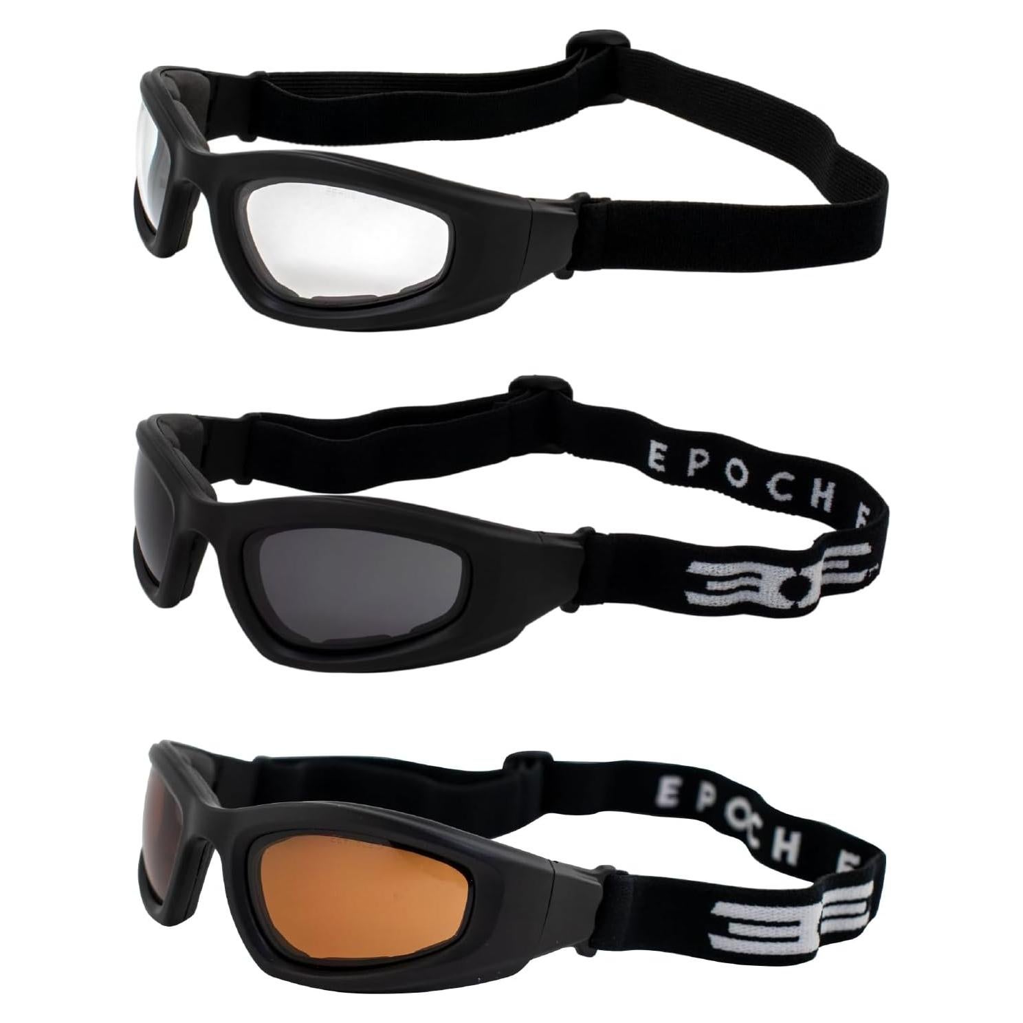 Gafas de Motocicleta Epoch - 3 Pares con Lentes Acolchados