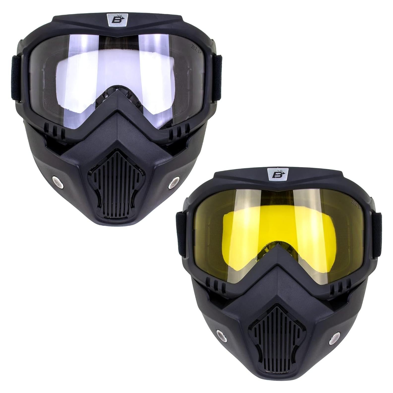 Gafas de Motocicleta Birdz Skylark con Máscara Facial Removible