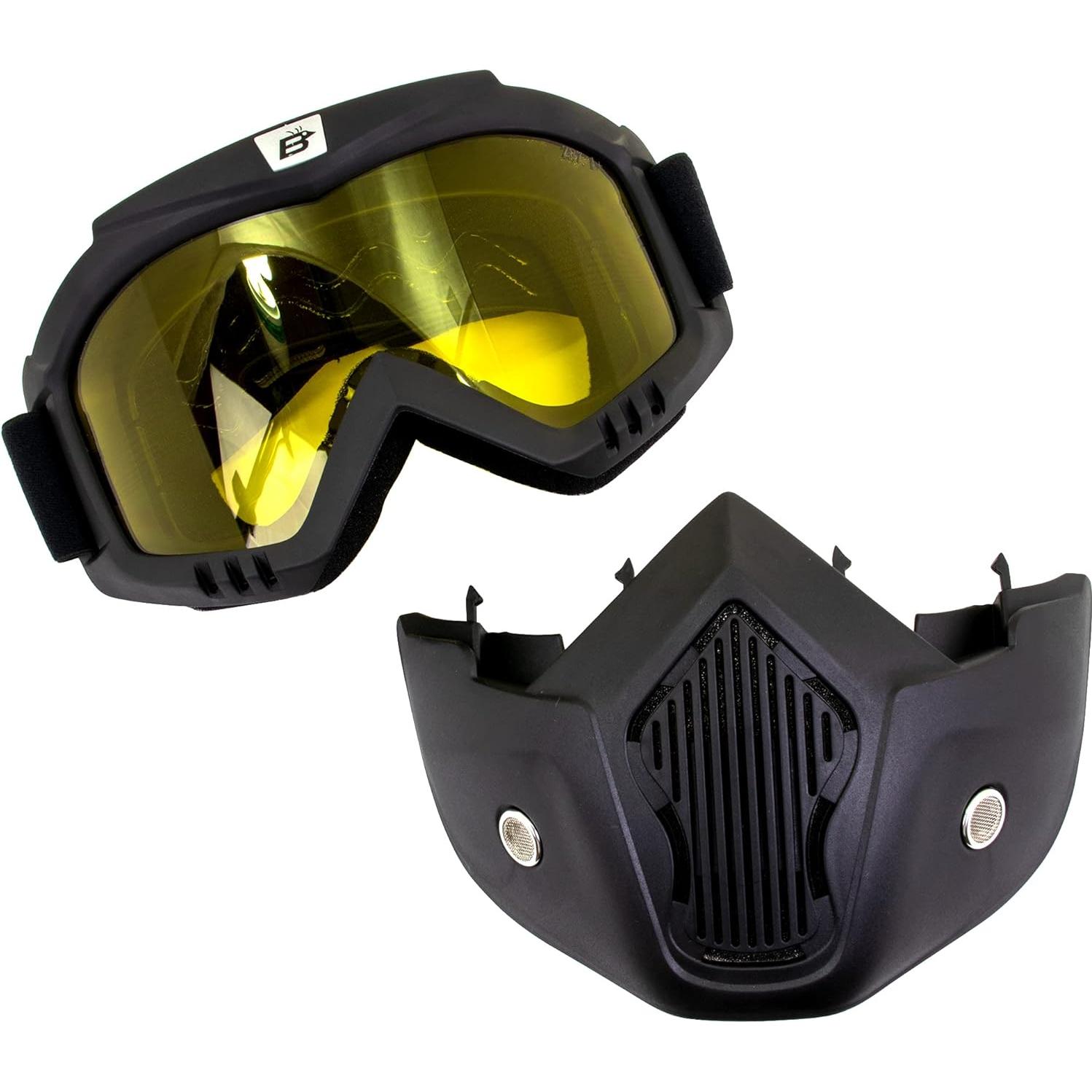 Gafas de Motocicleta Birdz Skylark con Máscara Facial Removible