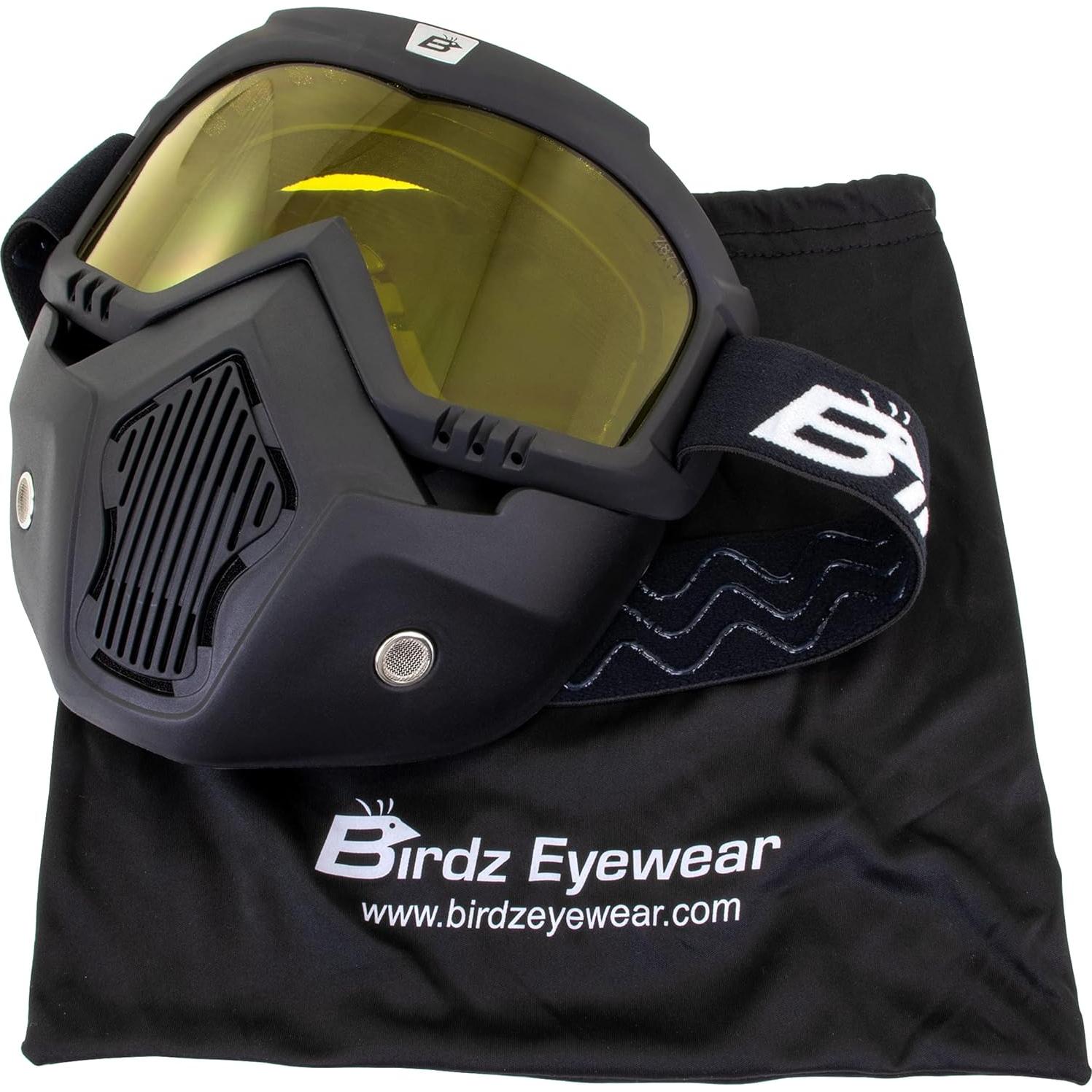Gafas de Motocicleta Birdz Skylark con Máscara Facial Removible