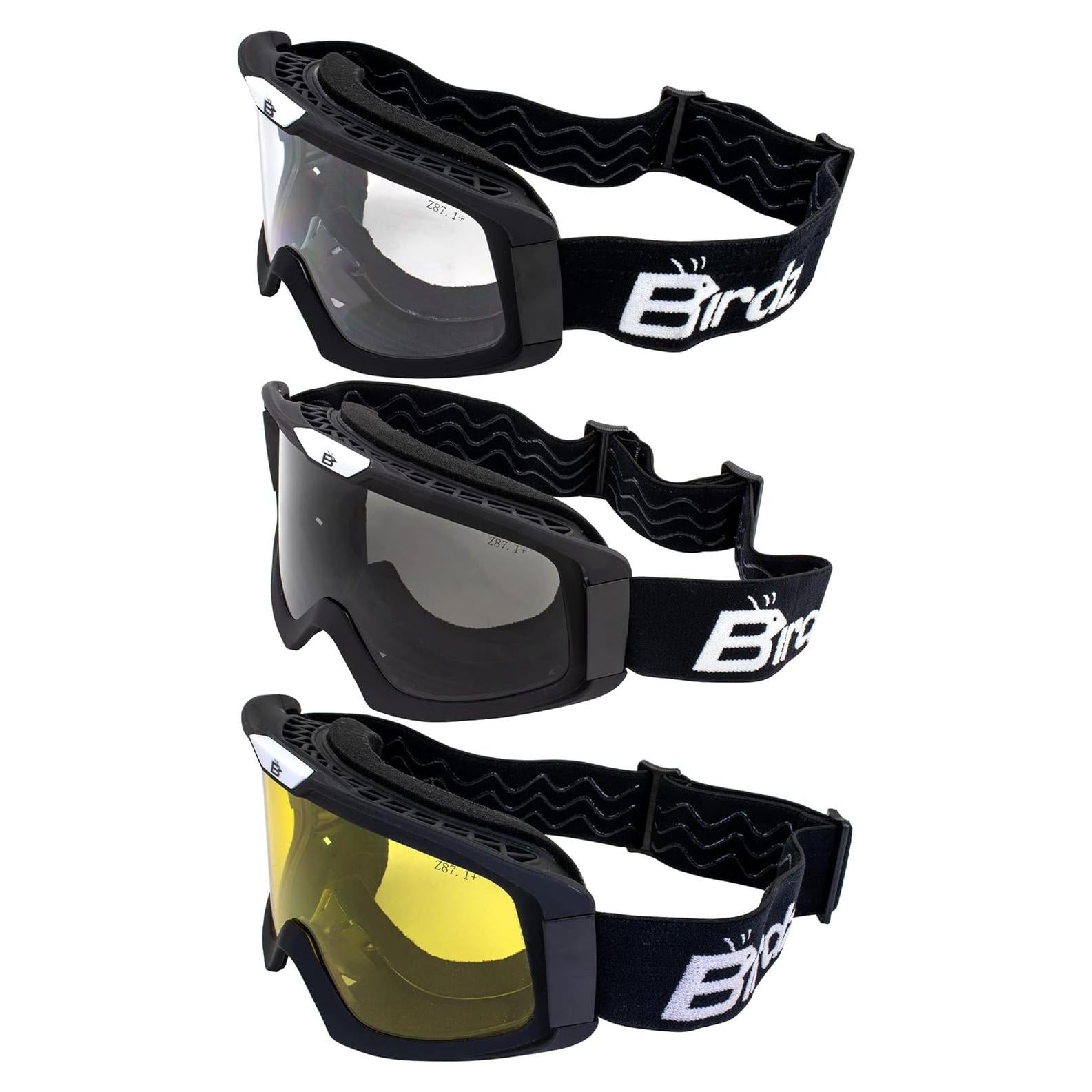 Gafas de Seguridad Birdz Eyewear Pelican - 3 Pares, TPU Negro