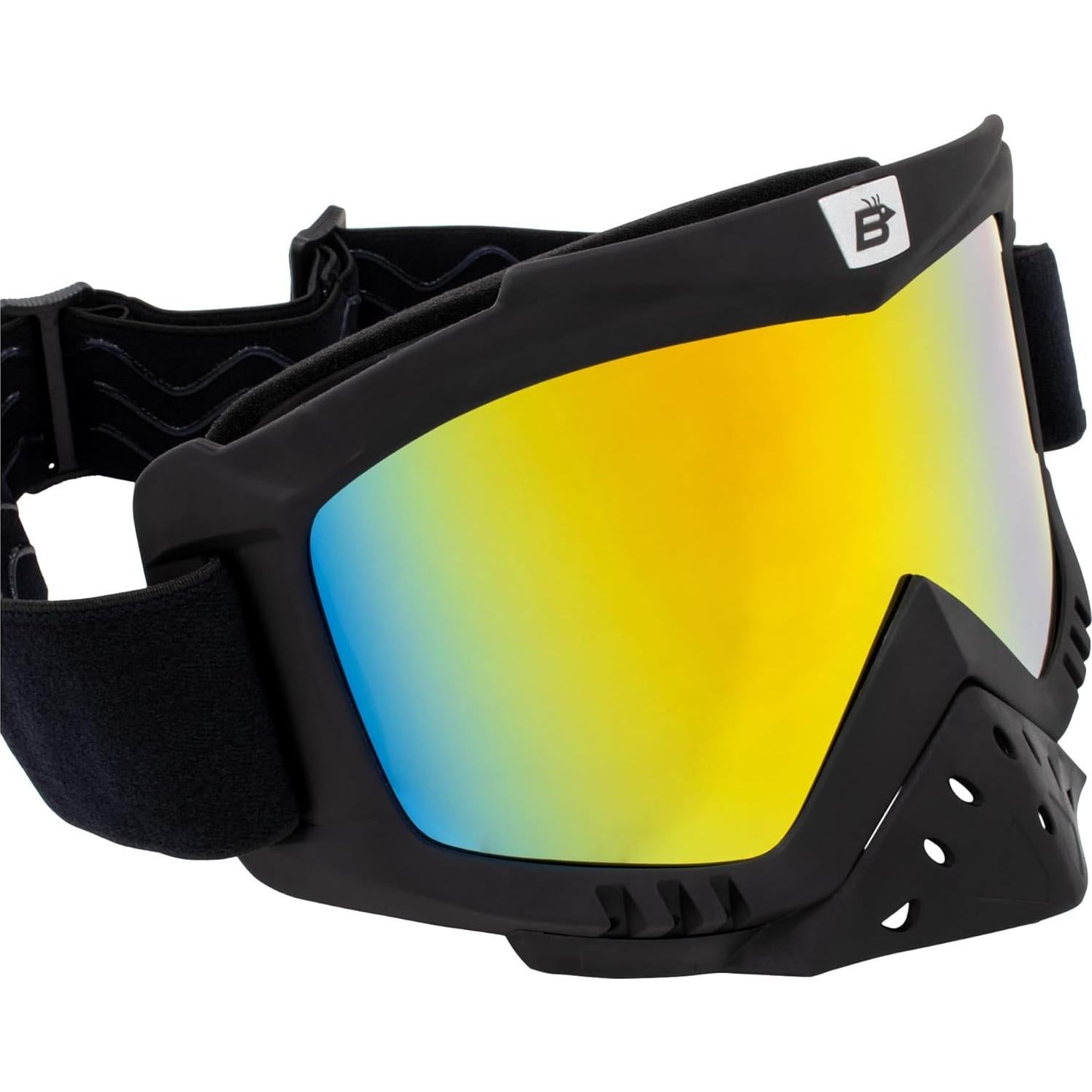 Gafas de motociclismo Birdz Tucán con lentes espejo rojas y azules