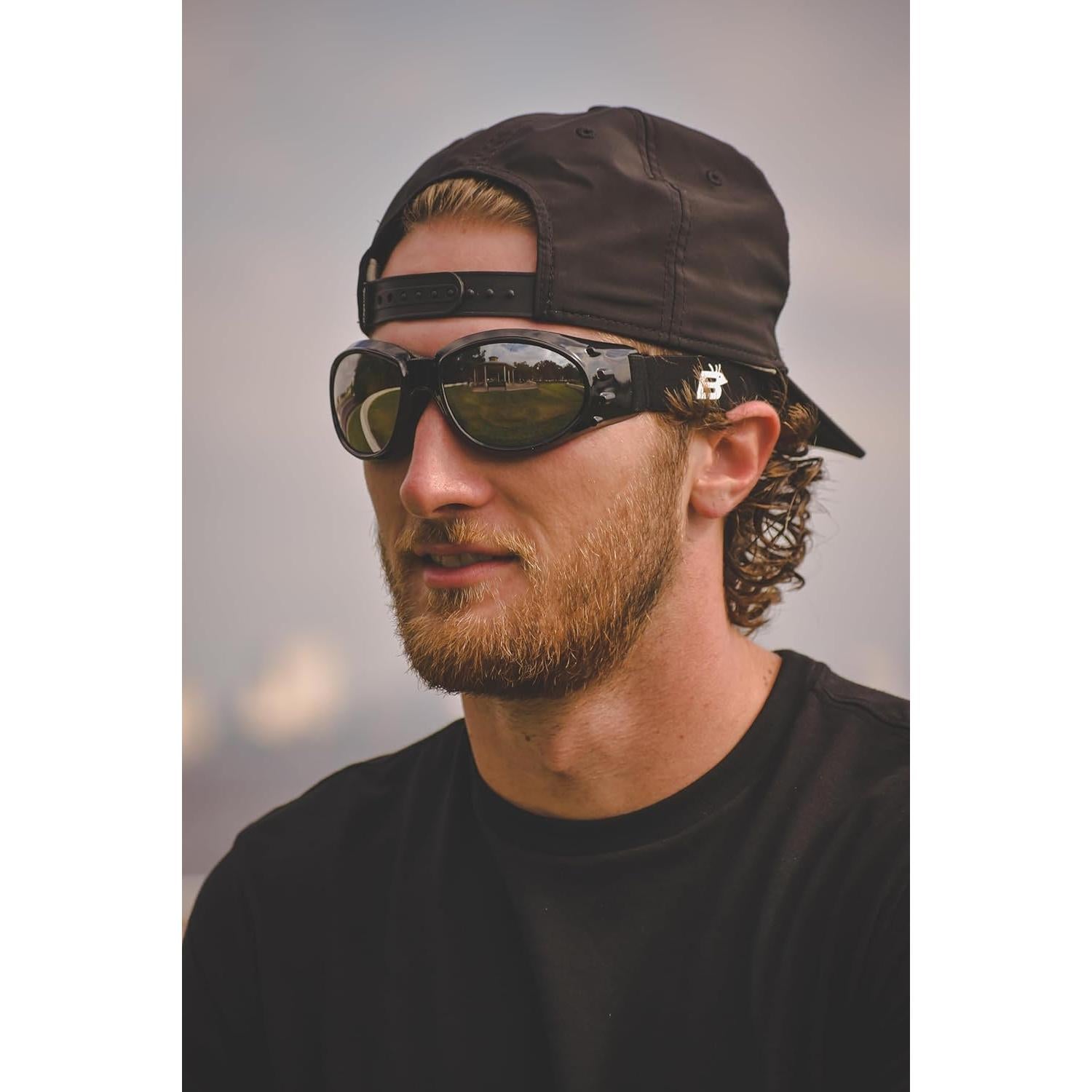 Gafas de Motocicleta Birdz EAGLESM - 2 Pares con Lentes Ahumados y Ámbar