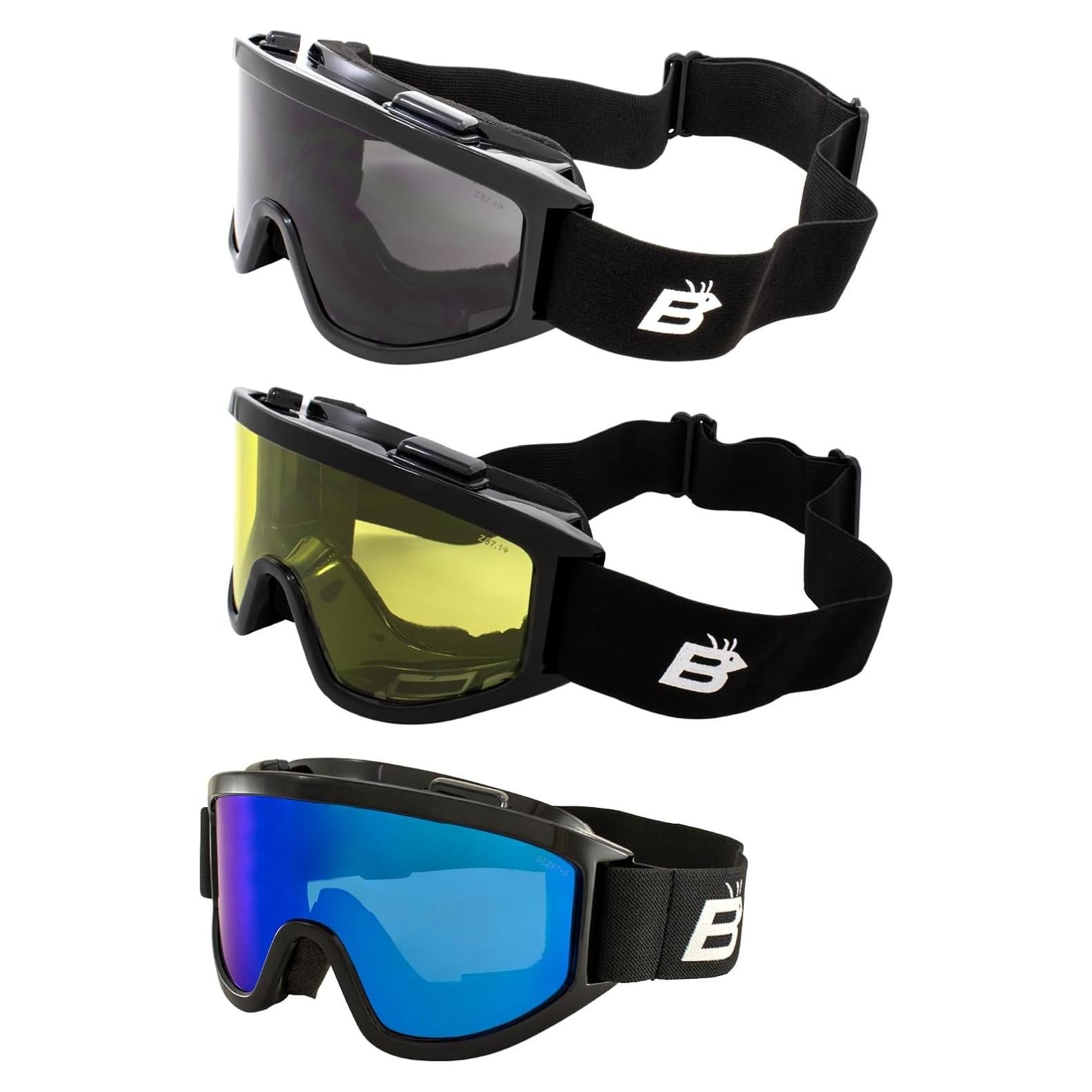 Gafas de motociclismo Birdz Vulture Z87.1+ con lentes espejo
