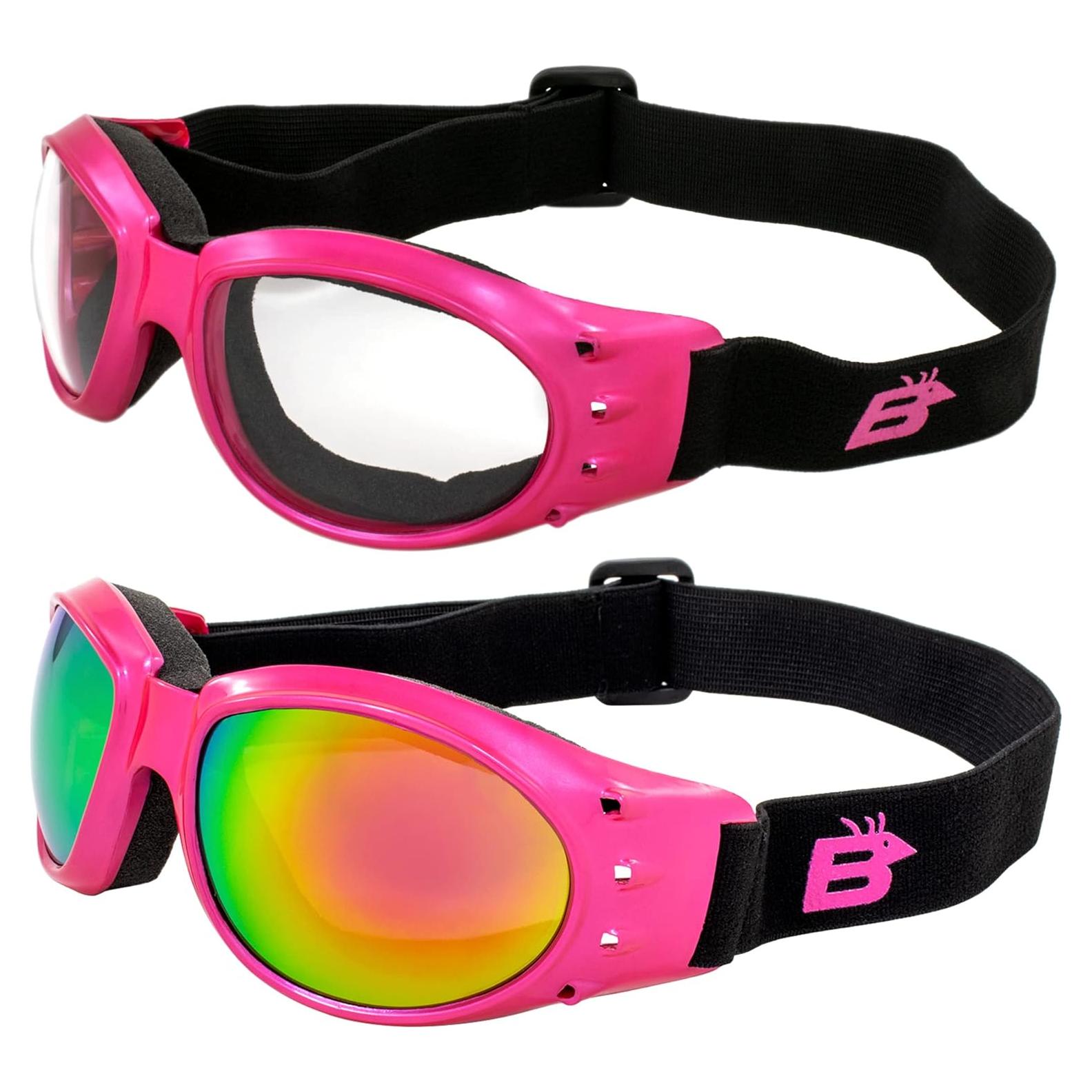 Gafas de Moto Birdz Eyewear Eagle 2 Pares Rosas con Lentes