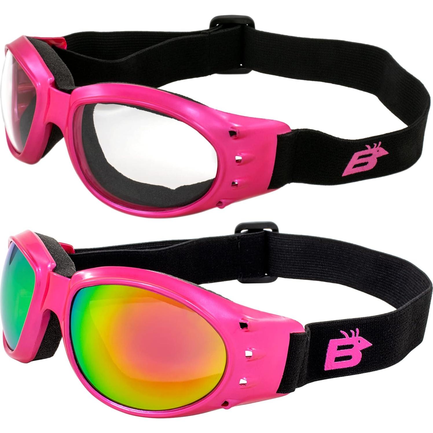 Gafas de Moto Birdz Eyewear Eagle 2 Pares Rosas con Lentes