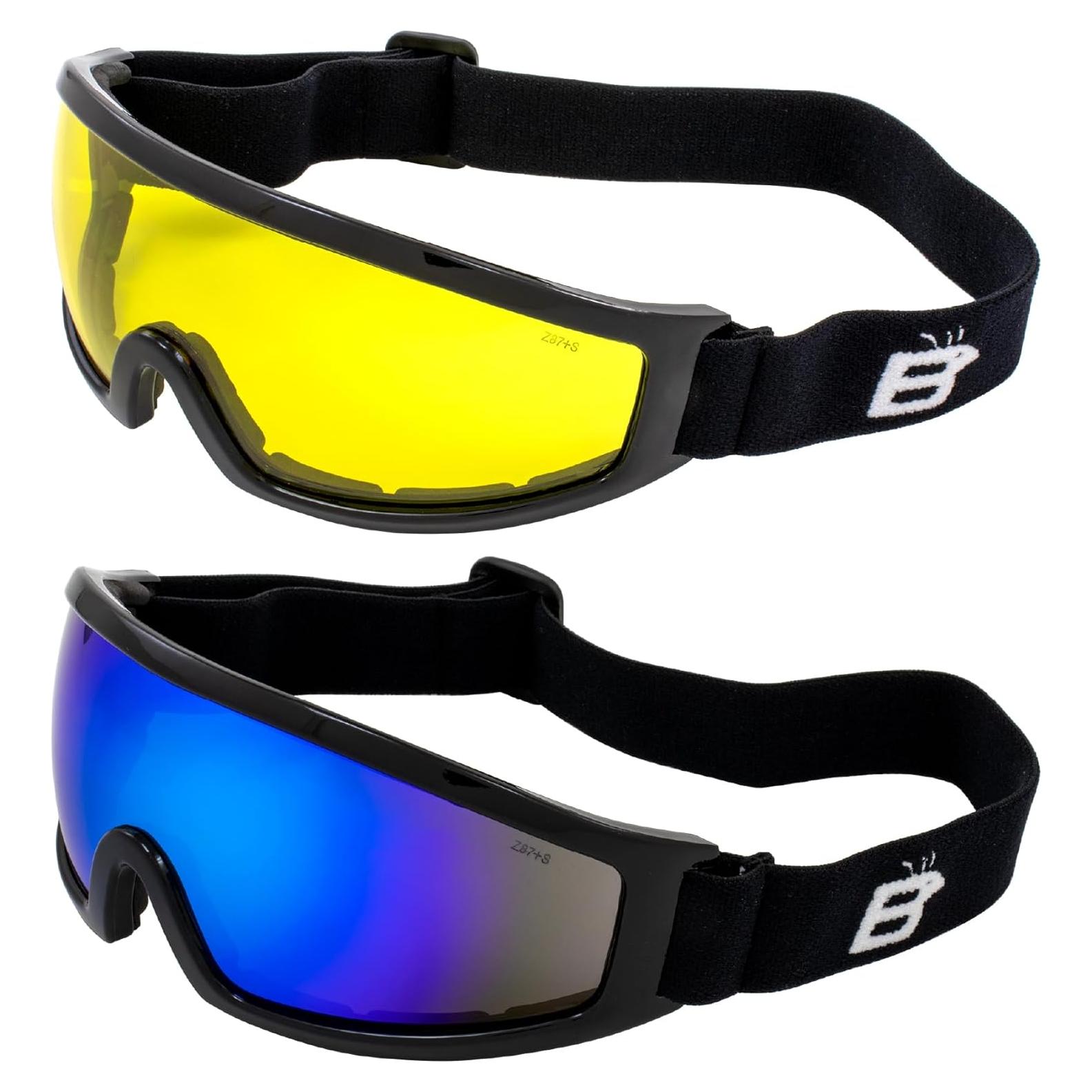 Gafas de Seguridad Birdz Robin - 2 Pares Lentes Amarillos y Azules