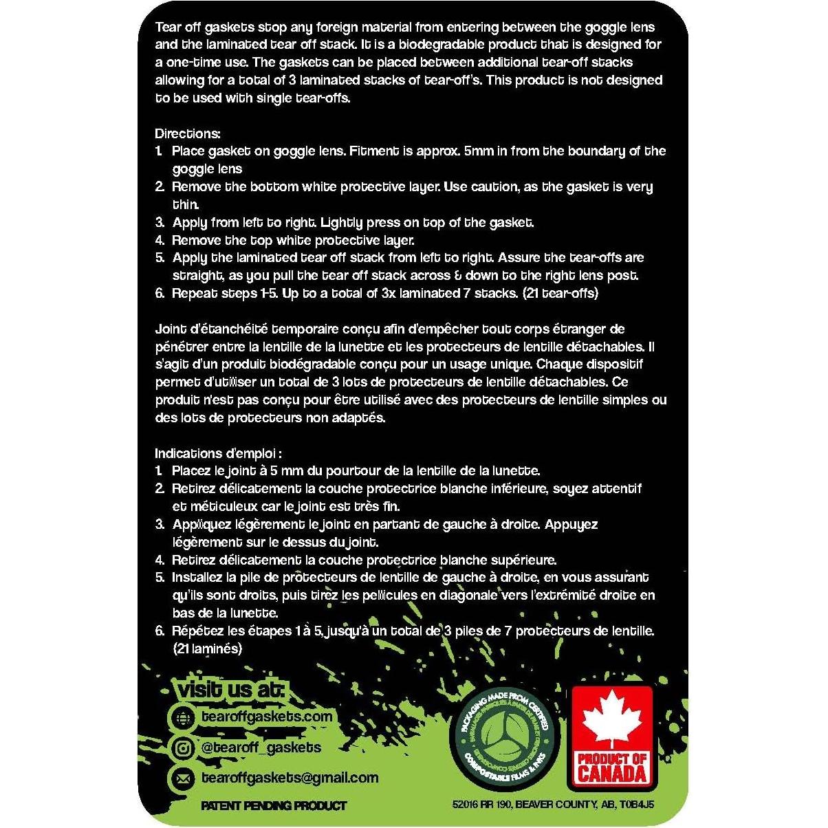 Juntas Tear Off TOGS para Gafas Oakley Airbrake - Paquete de 5