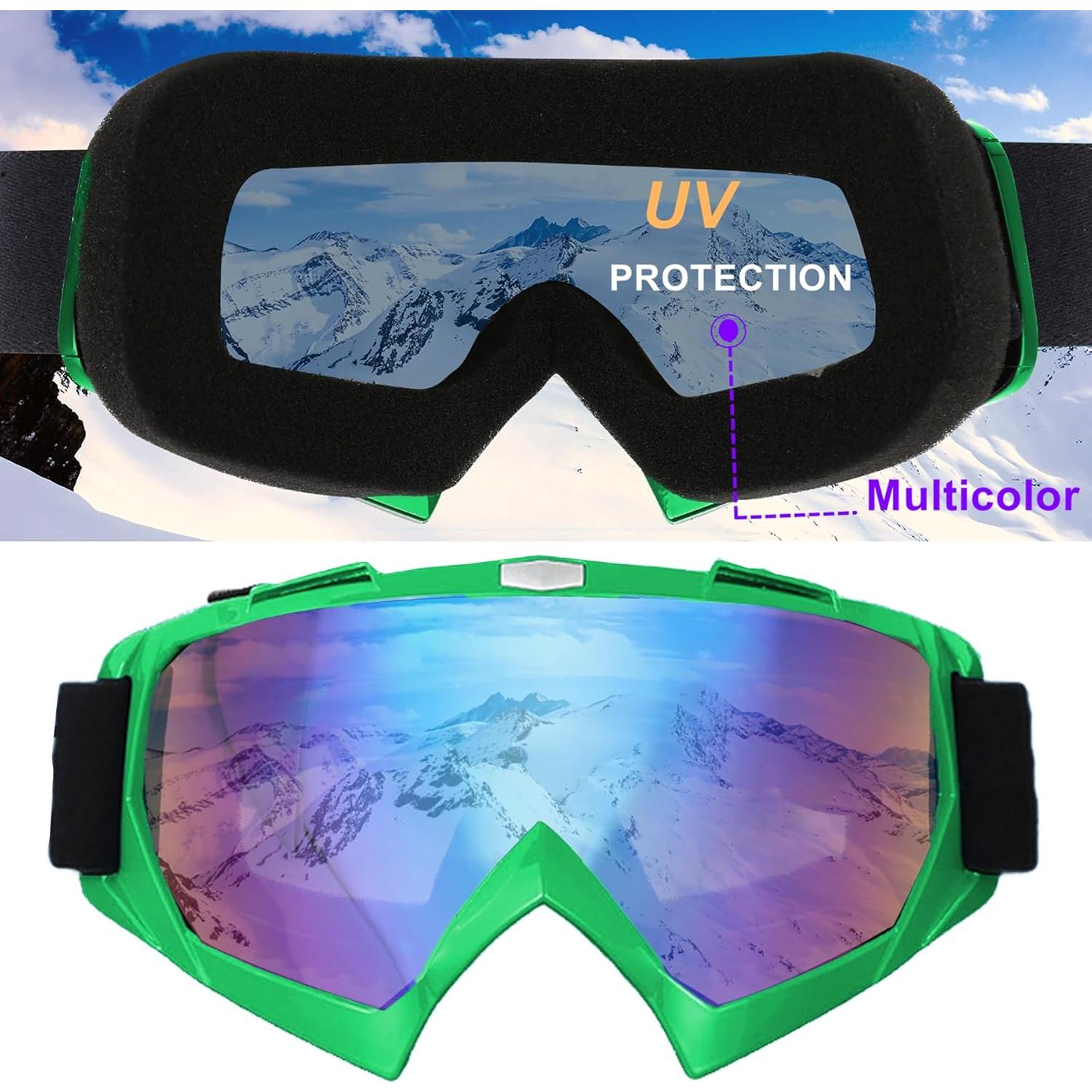 Gafas de Esquí Anti-Vaho UV400 - Paquete de 2 Unisex Verde Amarillo