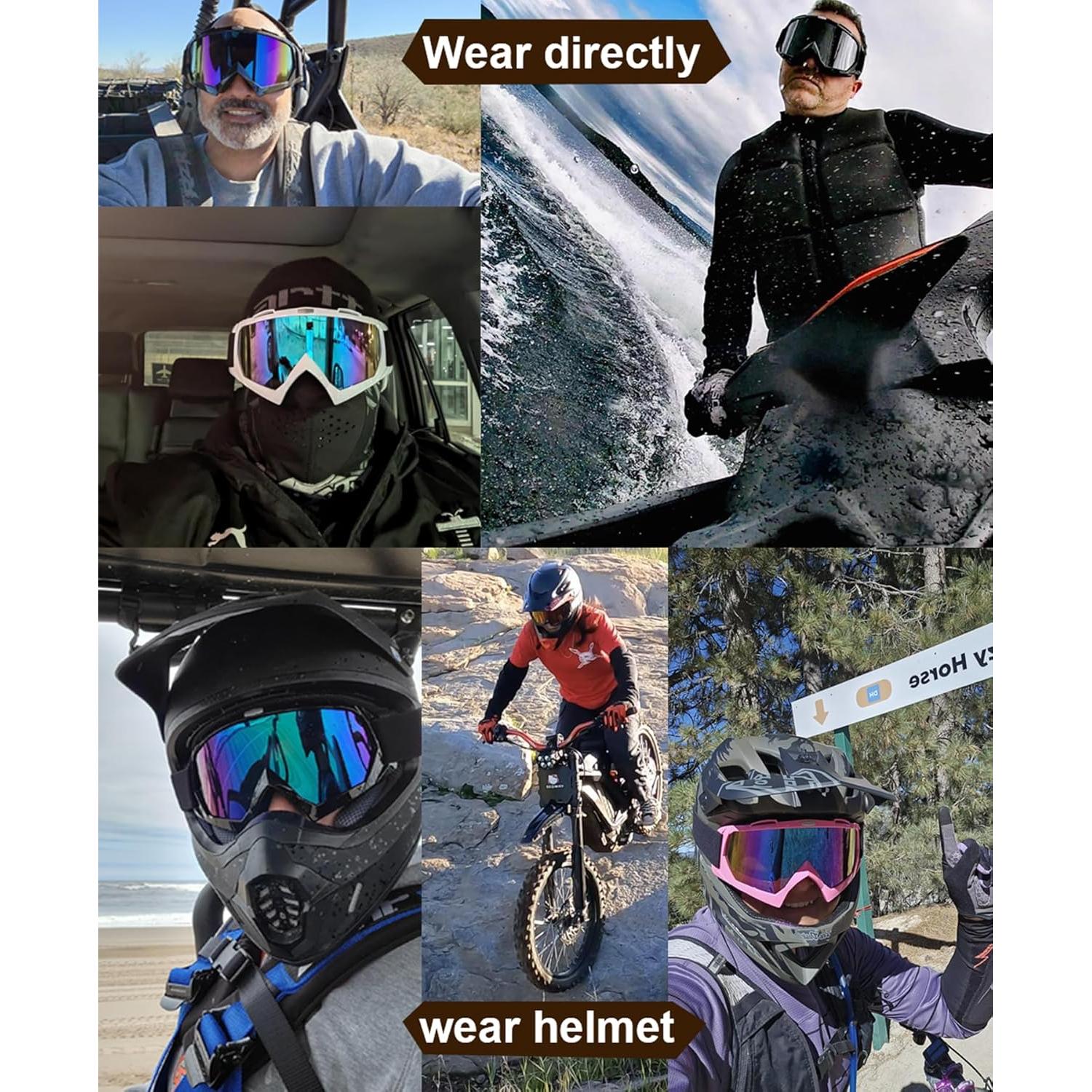 Gafas de Esquí Anti-Vaho UV400 - Paquete de 2 Unisex Verde Amarillo