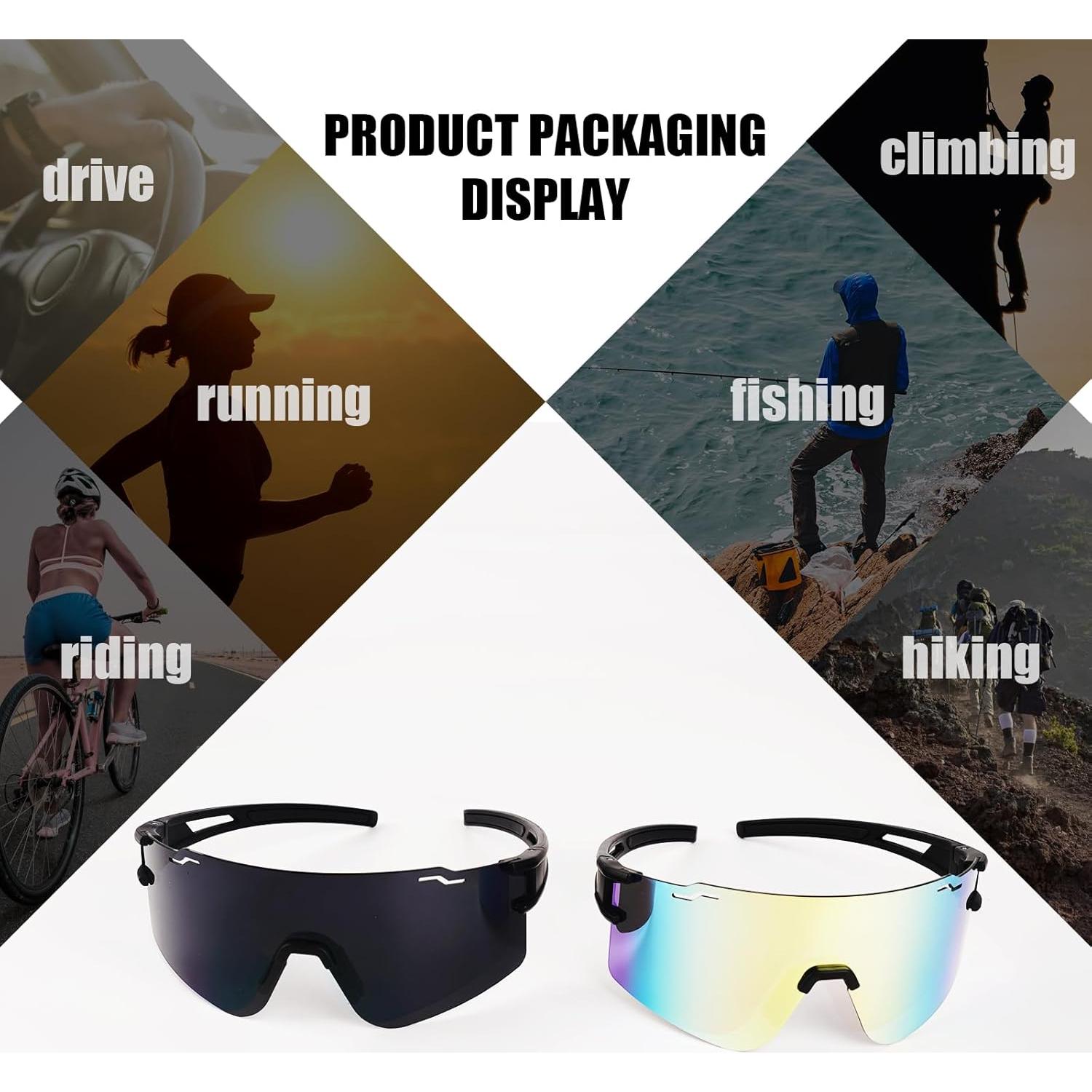 Gafas de sol deportivas polarizadas TR90 para ciclismo y béisbol