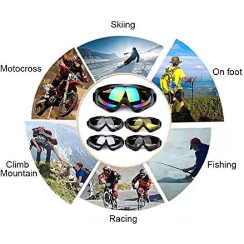 Gafas de Motocicleta Armadio 5 Pack Anti-UV y a Prueba de Polvo