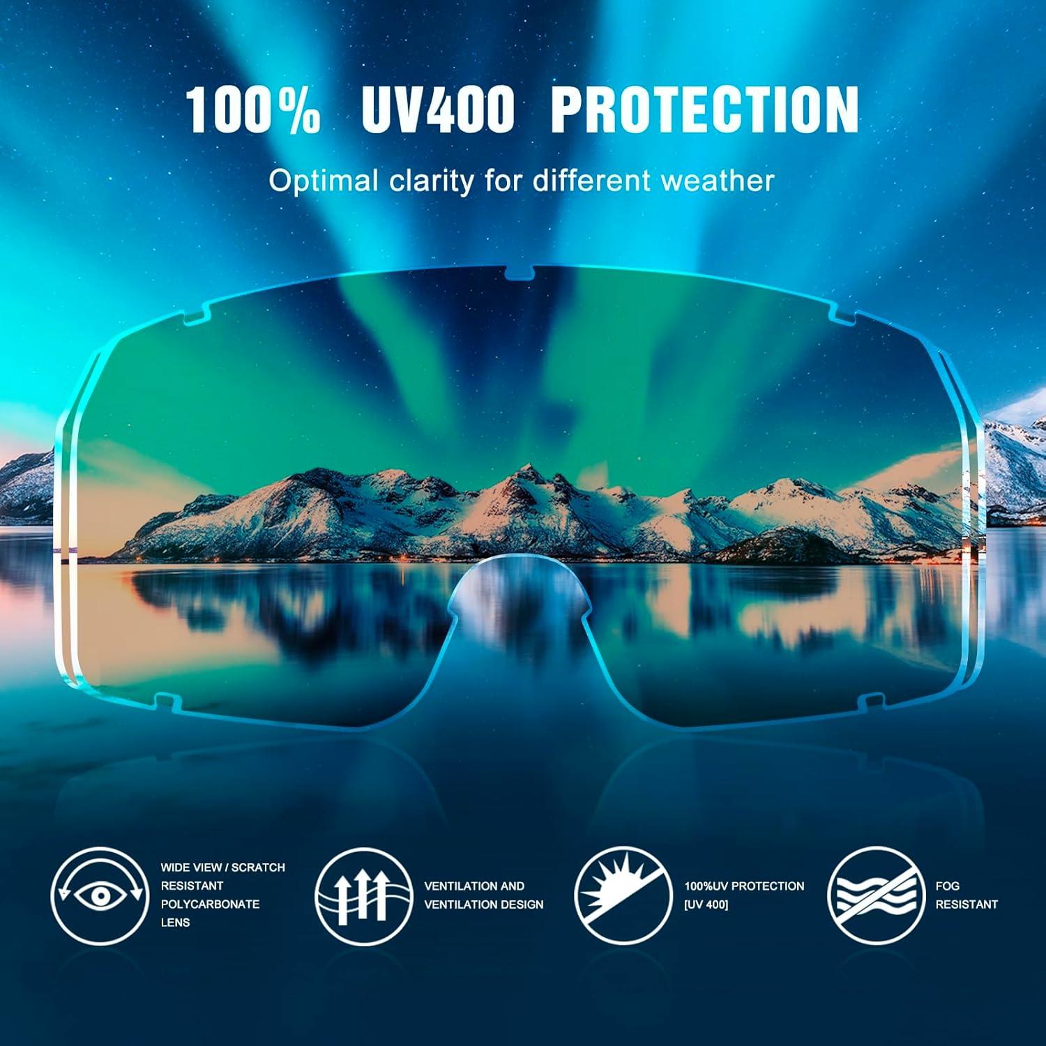 Gafas de Esquí Doble Lente SPOSUNE UV400 Antivaho Unisex