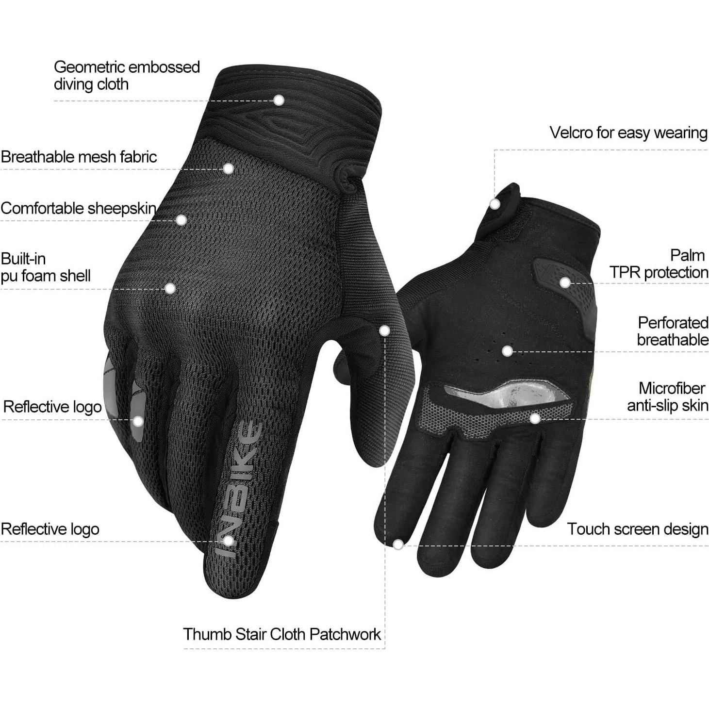 Guantes de Motocicleta INBIKE I24MG618 Transpirables Táctiles