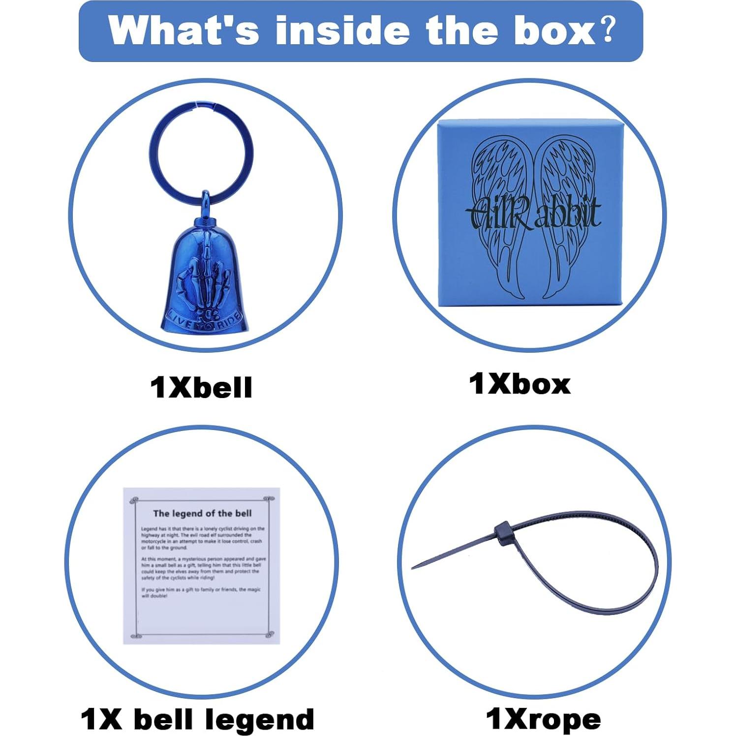 Campana para Motocicleta AilRabbit 123 Acero Inoxidable Azul