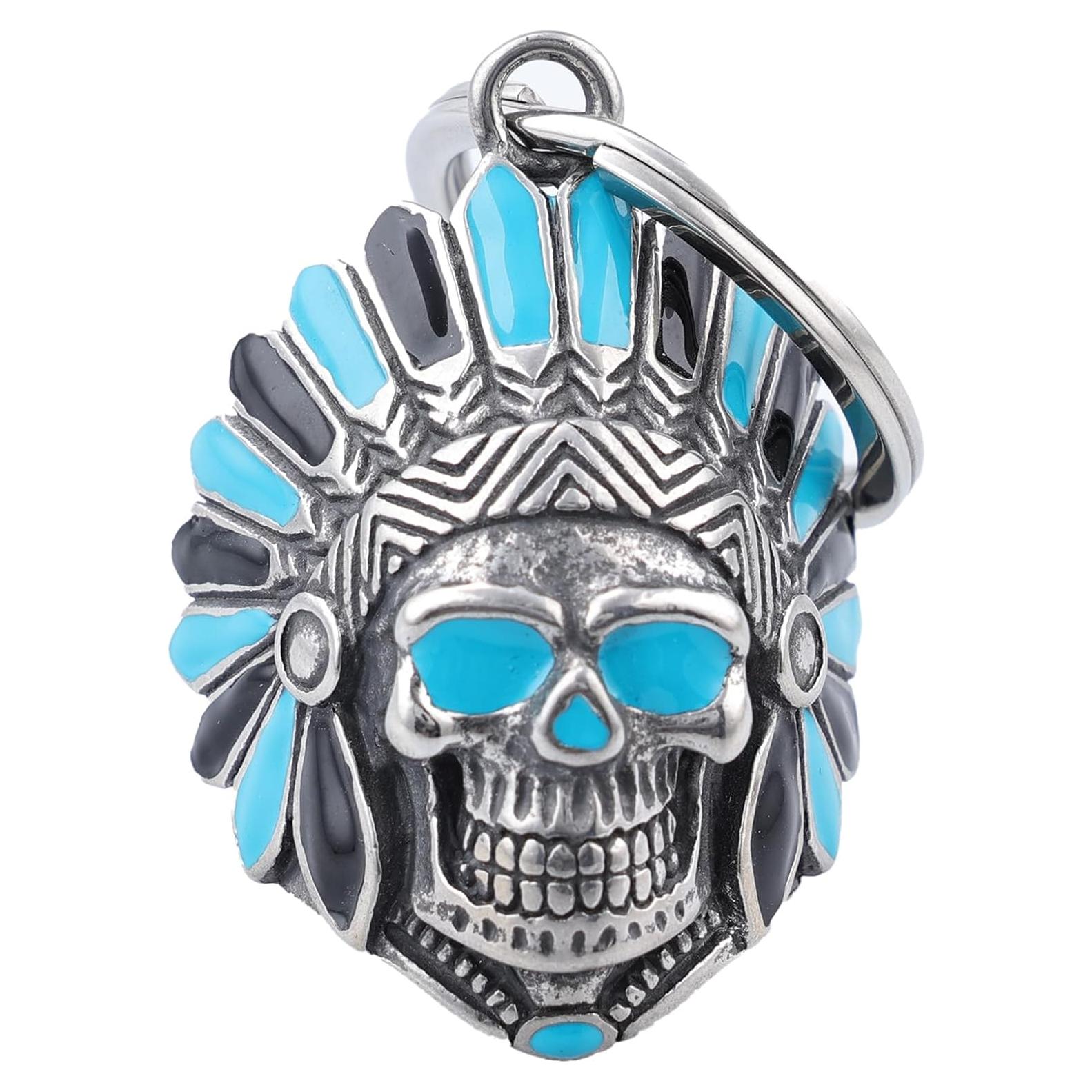 Campana de Motocicleta TEWAFOS Calavera Acero Inoxidable