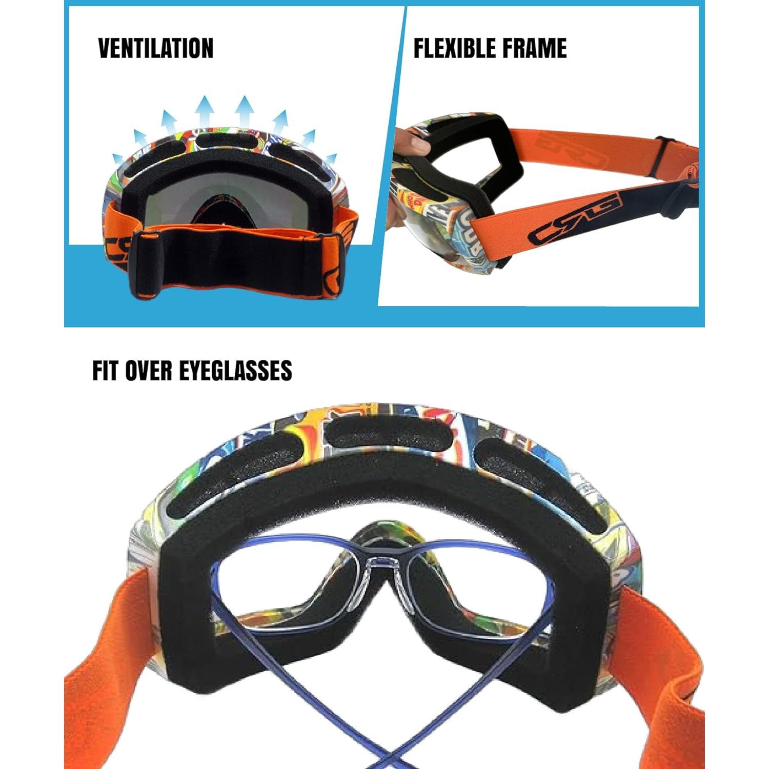 Gafas de Motociclismo CRG Sports ATV Lente Transparente UV