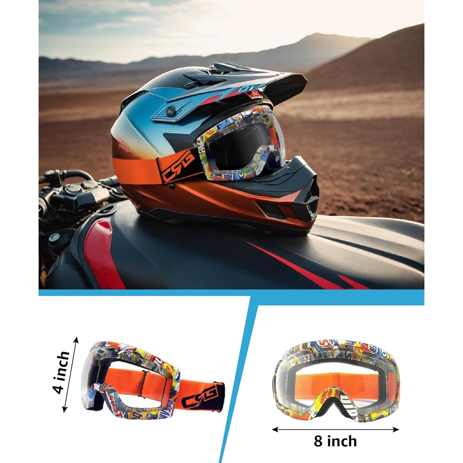 Gafas de Motociclismo CRG Sports ATV Lente Transparente UV