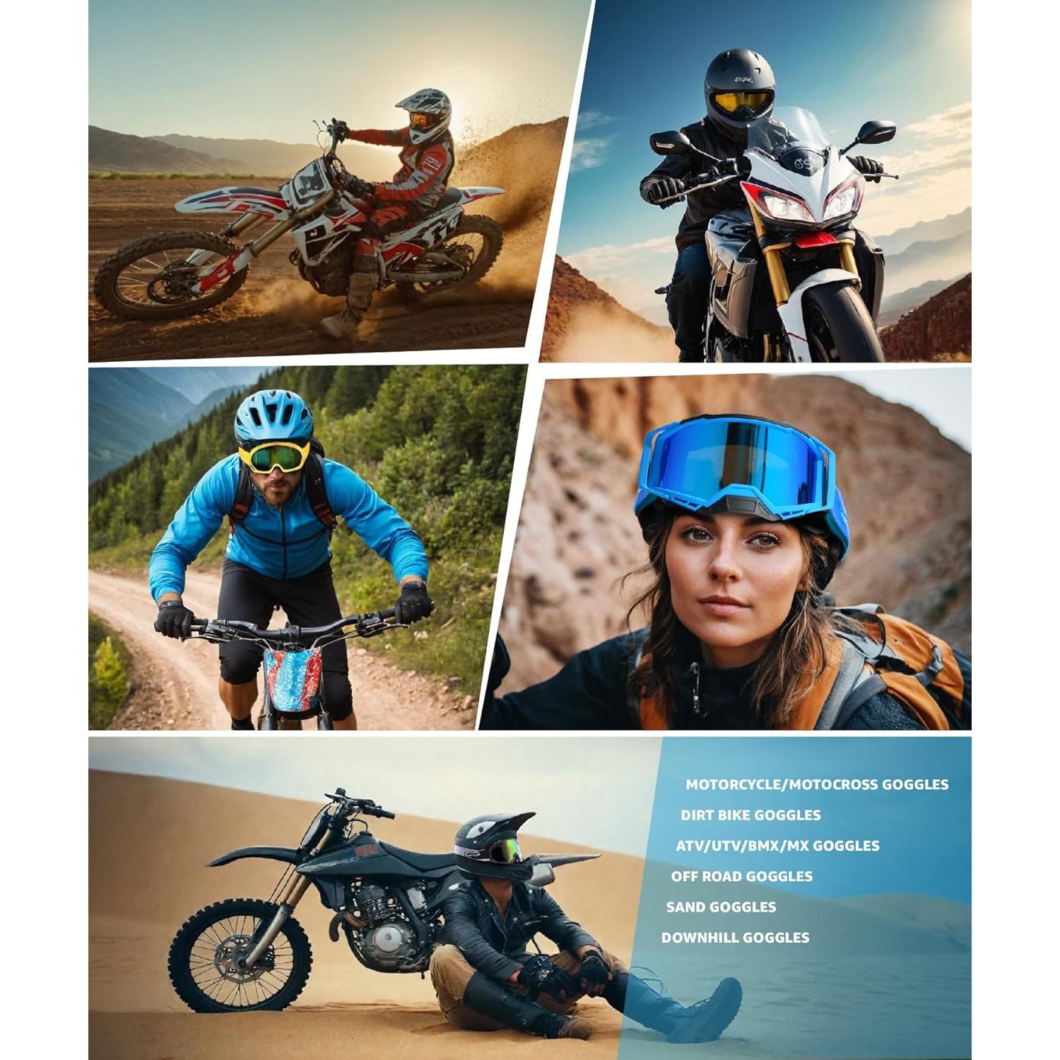 Gafas de Motociclismo CRG Sports ATV Lente Transparente UV