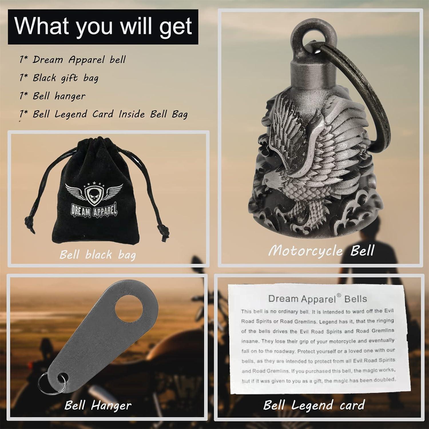 Campana de Motocicleta Dream Apparel Águila 3D - Accesorio de Suerte