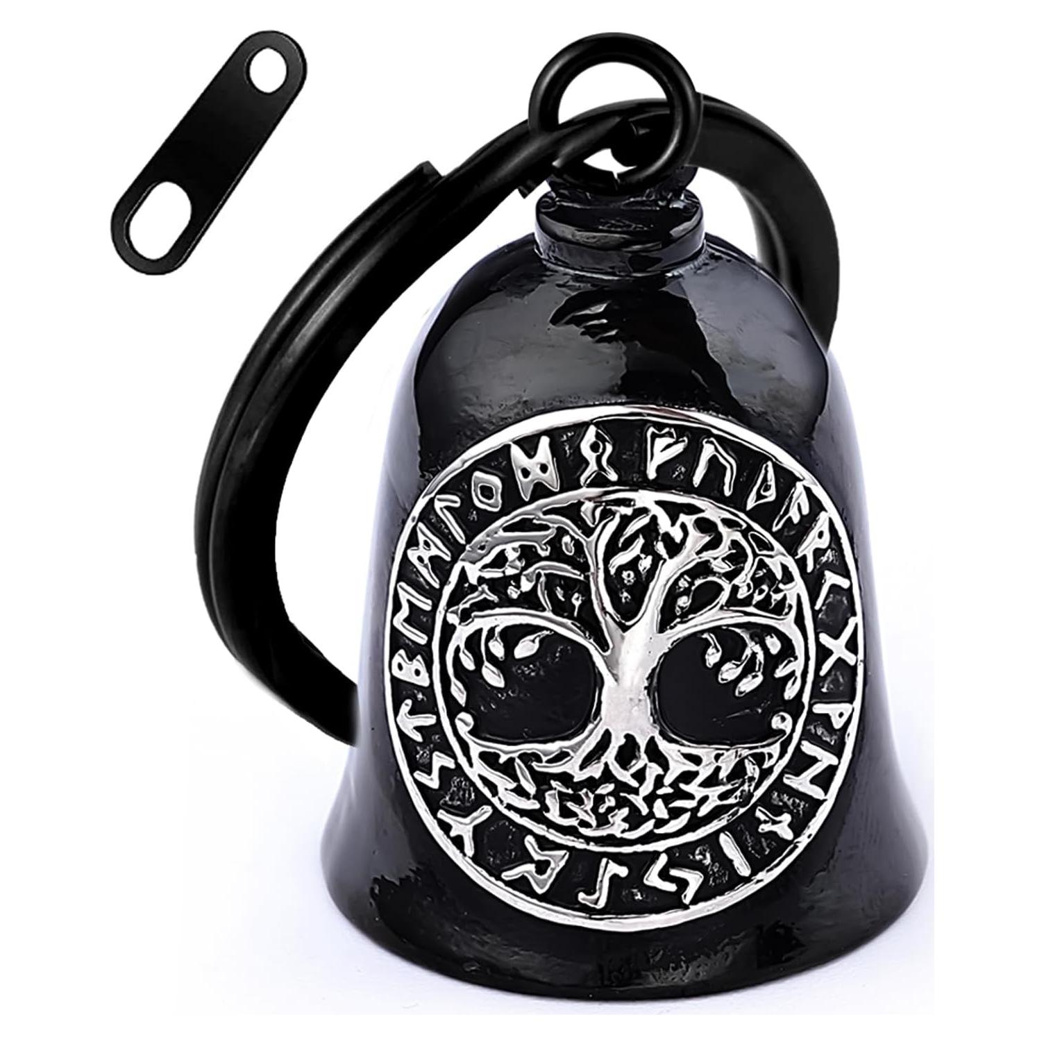 Campana de Motocicleta AilRabbit Valknut Plateado Acero Inoxidable