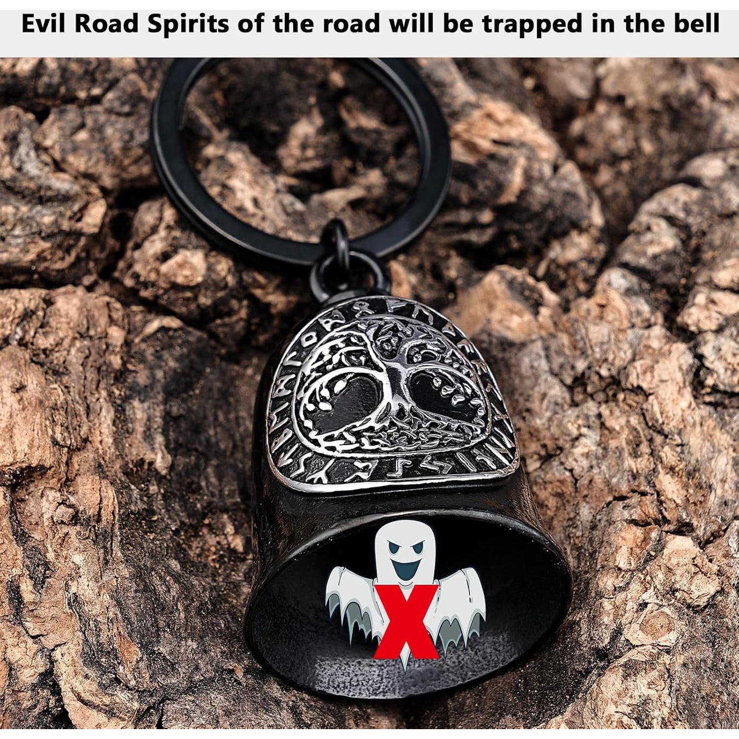 Campana de Motocicleta AilRabbit Valknut Plateado Acero Inoxidable