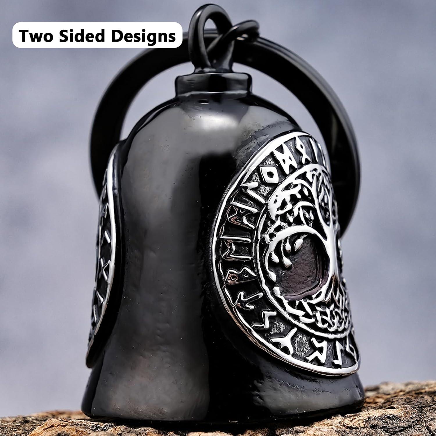 Campana de Motocicleta AilRabbit Valknut Plateado Acero Inoxidable