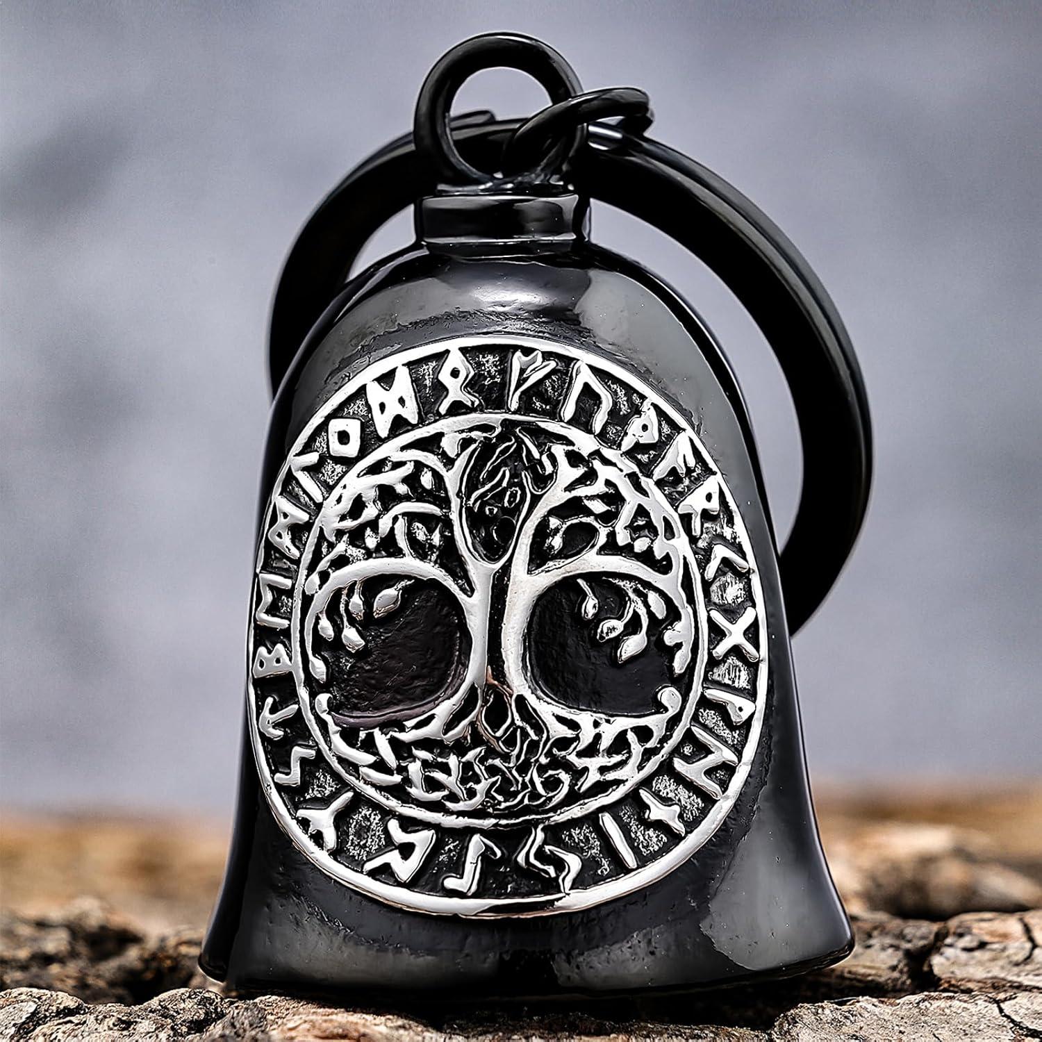 Campana de Motocicleta AilRabbit Valknut Plateado Acero Inoxidable