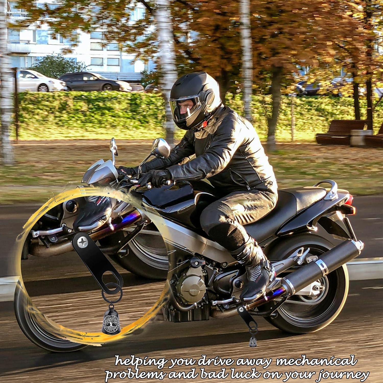 Campana de Motocicleta AilRabbit Valknut Plateado Acero Inoxidable