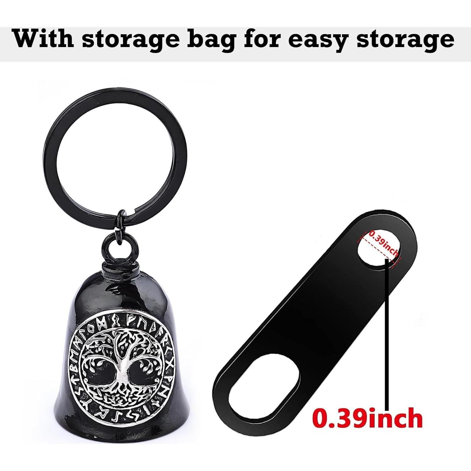 Campana de Motocicleta AilRabbit Valknut Plateado Acero Inoxidable