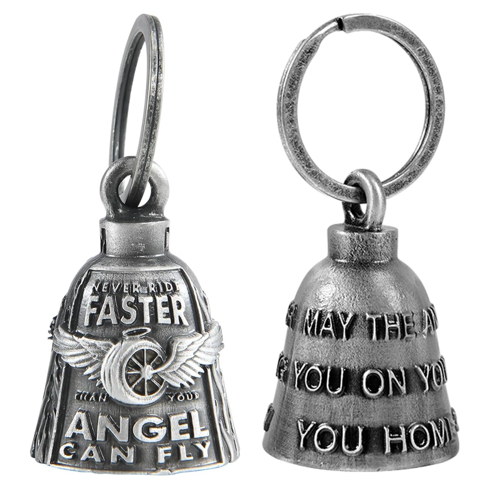 2 Campanas de Motocicleta Guardianas Buenas Suerte con Colgador