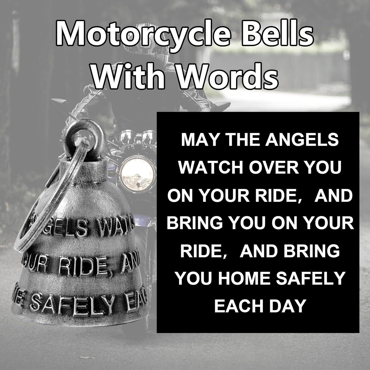 2 Campanas de Motocicleta Guardianas Buenas Suerte con Colgador