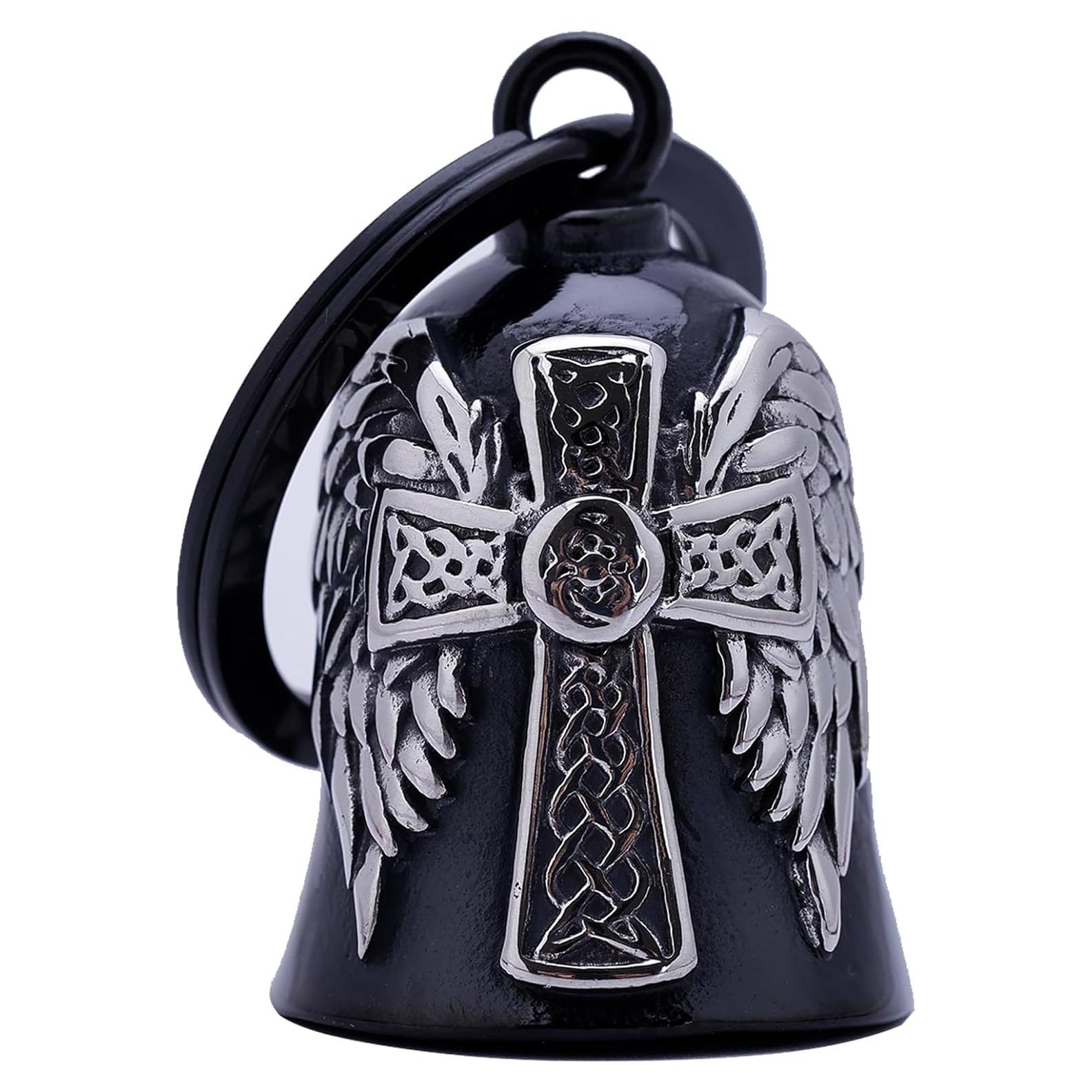 Campana de Motocicleta TEWAFOS Cruz Celta Acero Inoxidable