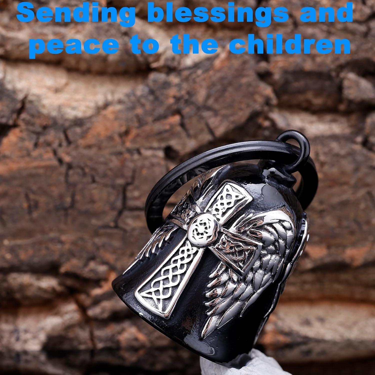 Campana de Motocicleta TEWAFOS Cruz Celta Acero Inoxidable