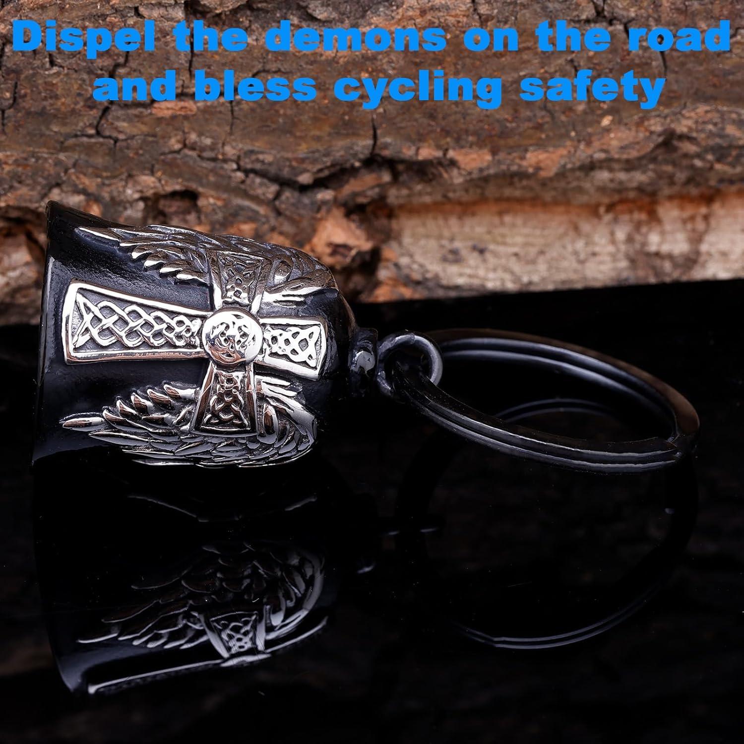 Campana de Motocicleta TEWAFOS Cruz Celta Acero Inoxidable