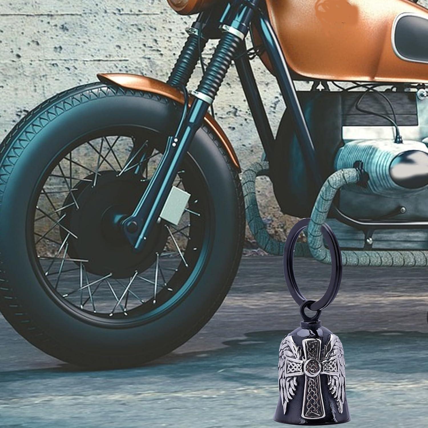 Campana de Motocicleta TEWAFOS Cruz Celta Acero Inoxidable