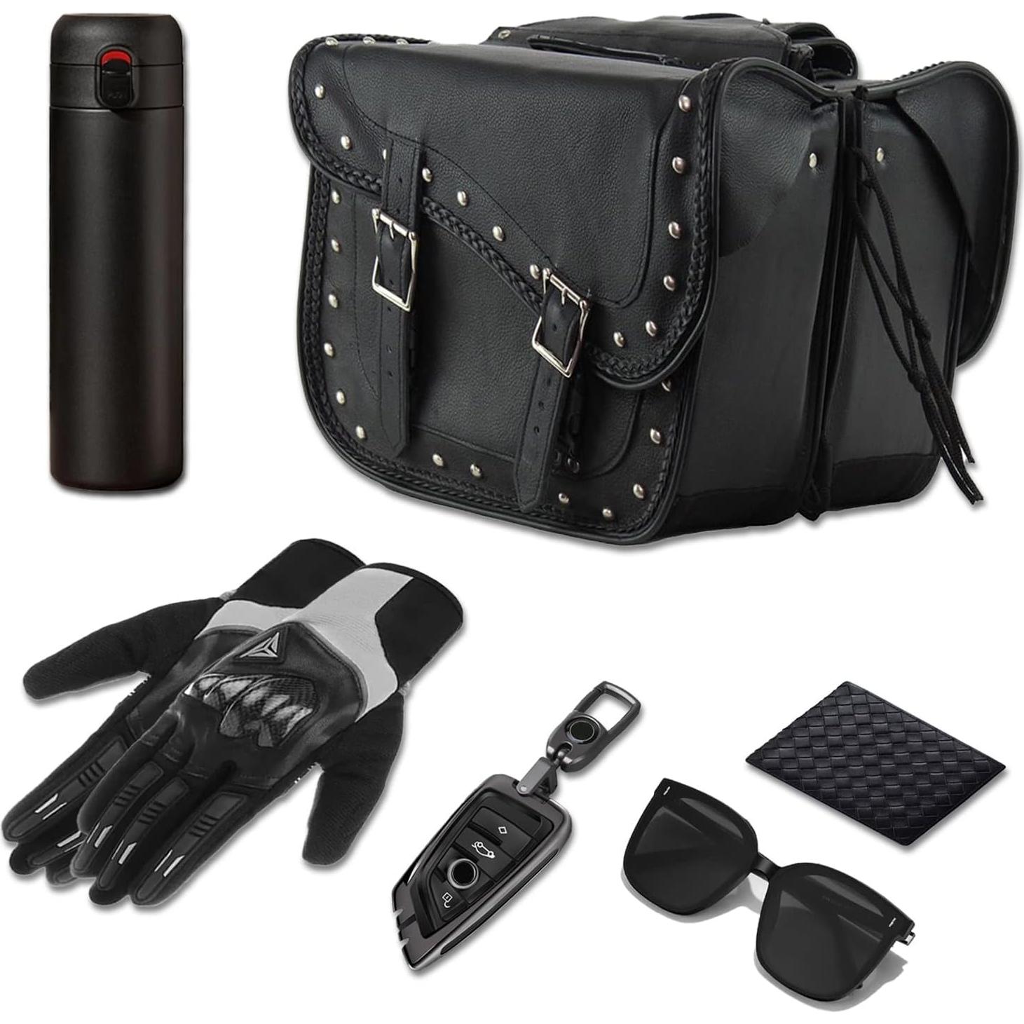 Bolsa de Sillón de Cuero GARGOYLE BELLS para Motocicleta 33x25.4cm