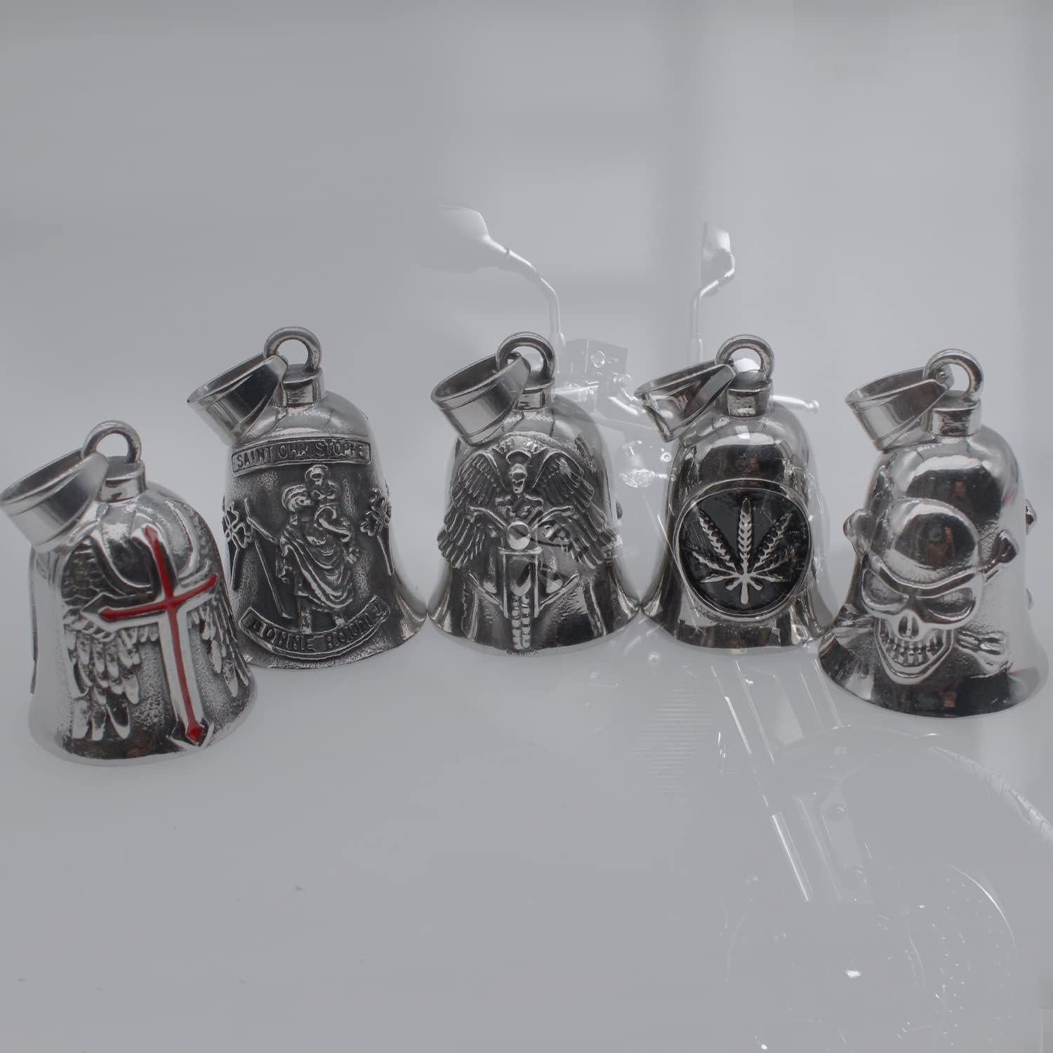 Campana de Motocicleta Acero Inoxidable con Soporte y Regalo