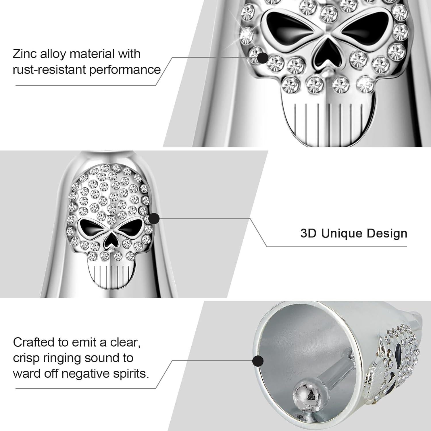 Campana de Motocicleta Dream Apparel Calavera con Cristales