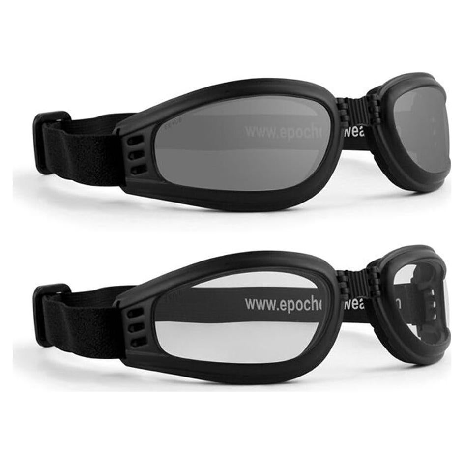 Gafas de Motocicleta Plegables Epoch con Lentes Claros y Ahumados