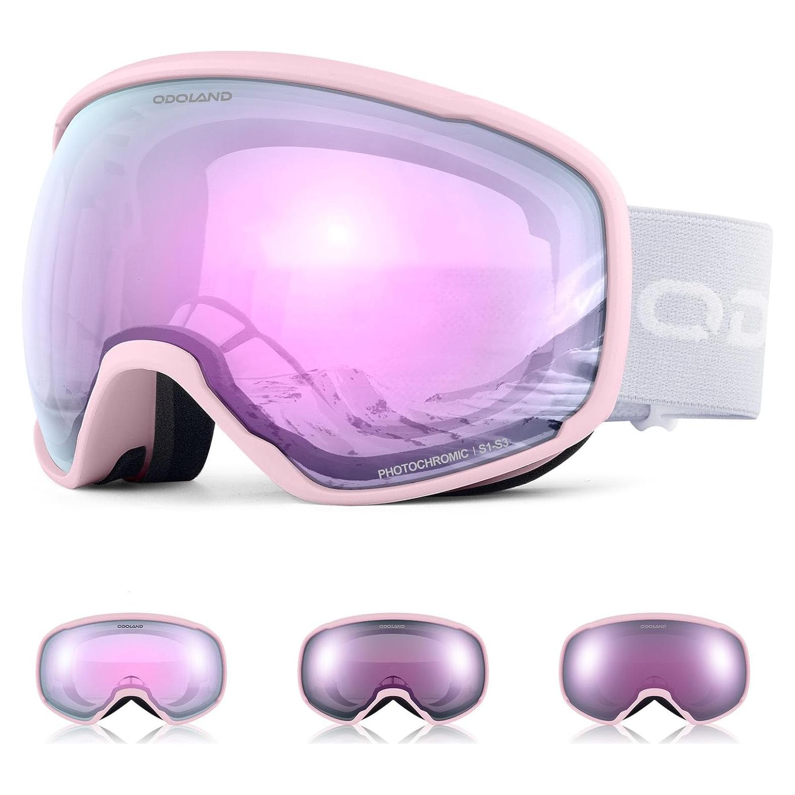 Gafas de Esquí Fotoquímicas Odoland Rosa UV Anti-Niebla